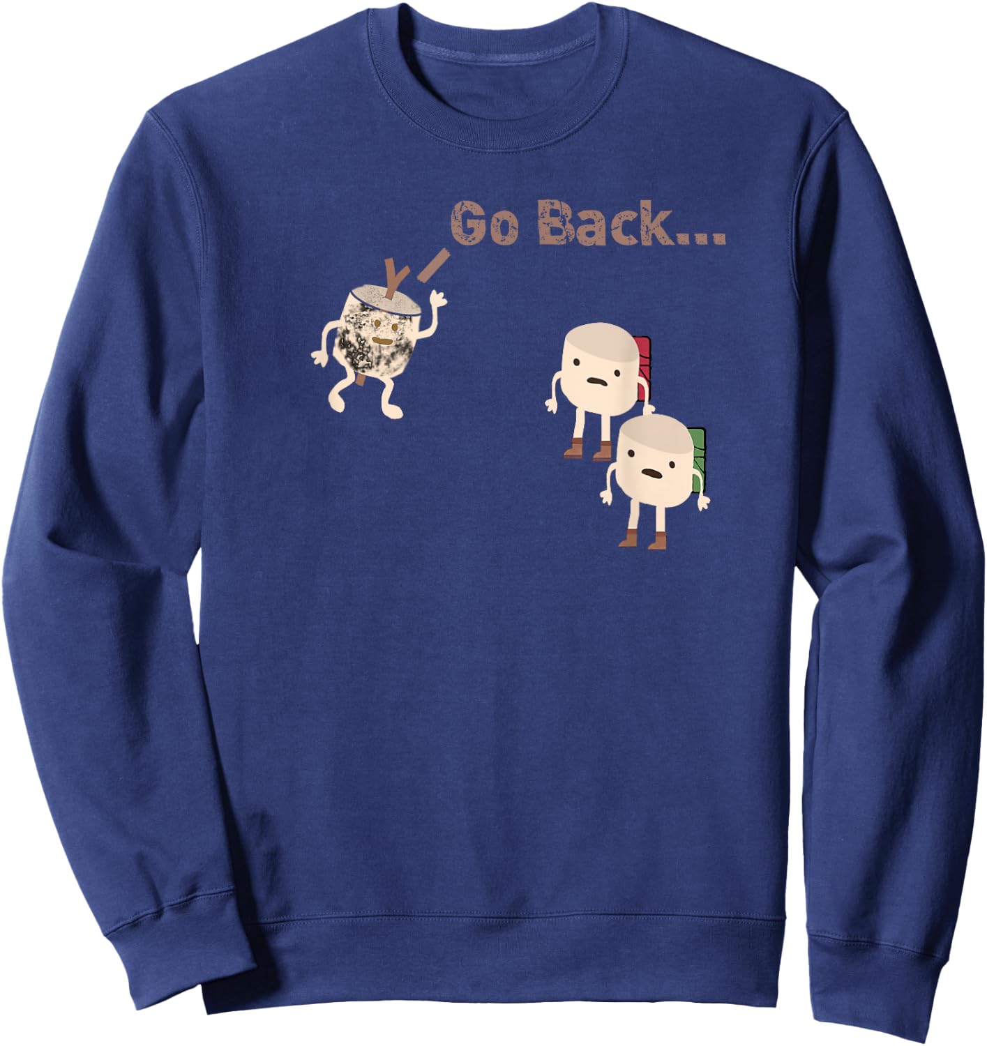 Go Back - Marshmallow Warning Campfire Sweatshirt - Sweatshirt | Navy