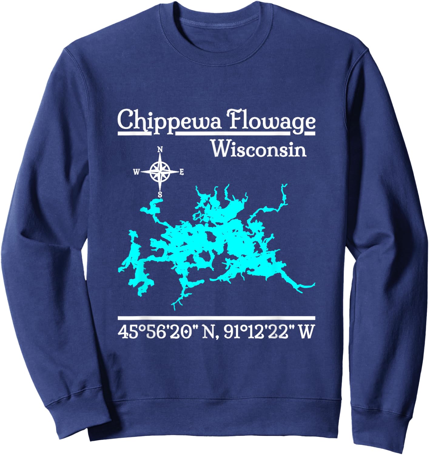 Chippewa Flowage - Wisconsin Sweatshirt - Sweatshirt | Navy