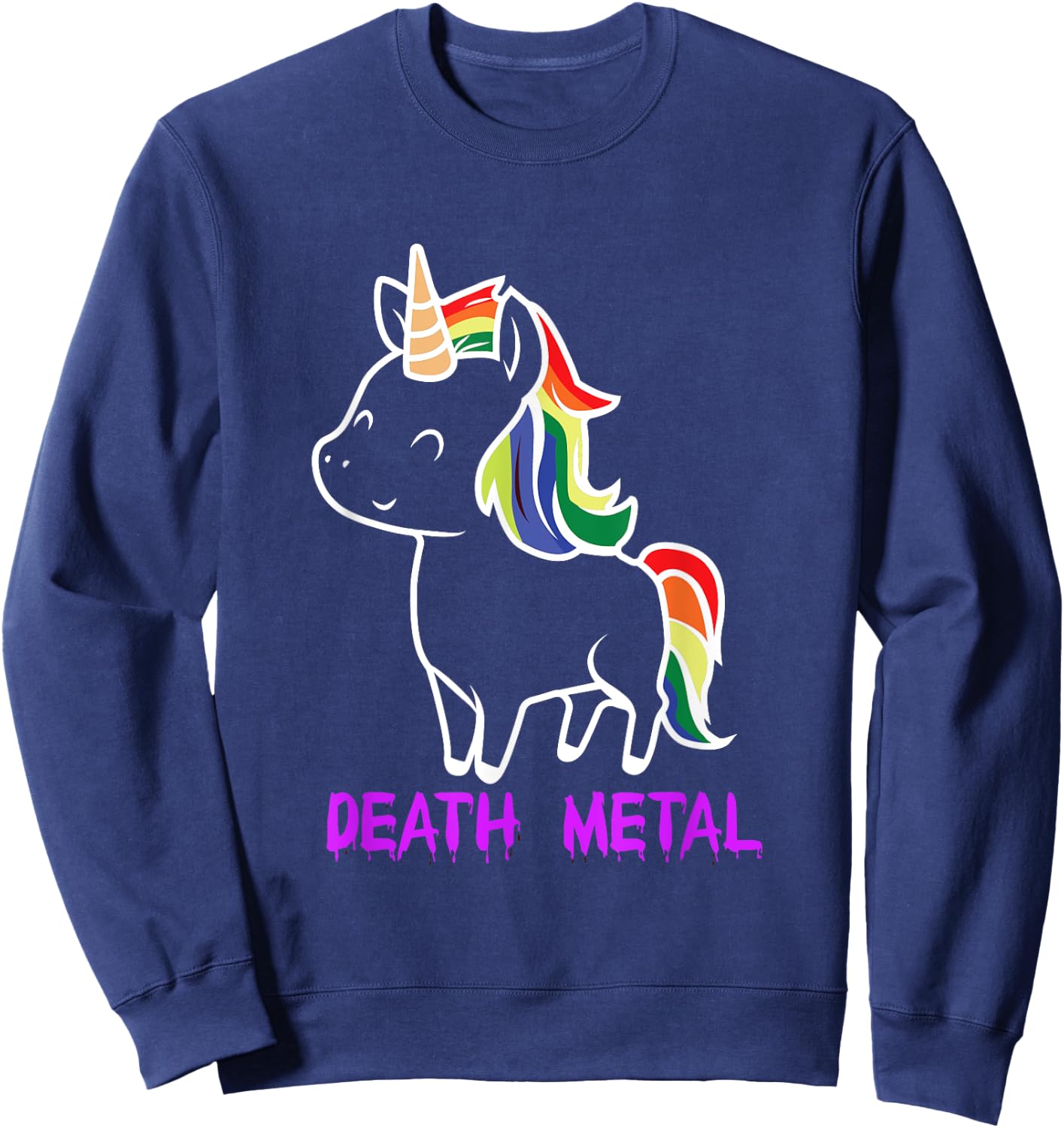 Death Metal Unicorn Music Festival Metalhead Sweatshirt - Sweatshirt | Navy