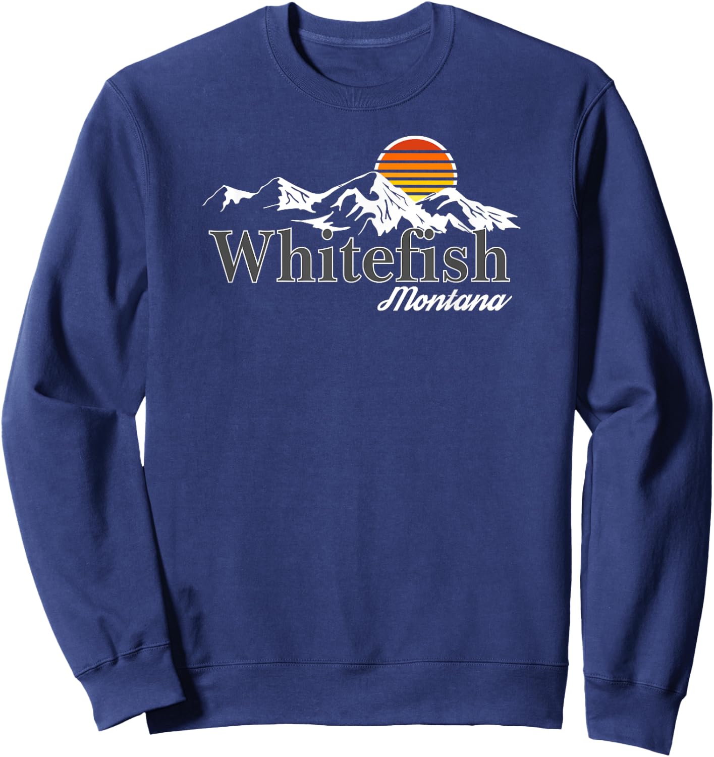Skiing Whitefish Montana Mountain Lover Sweatshirt - Sweatshirt | Navy