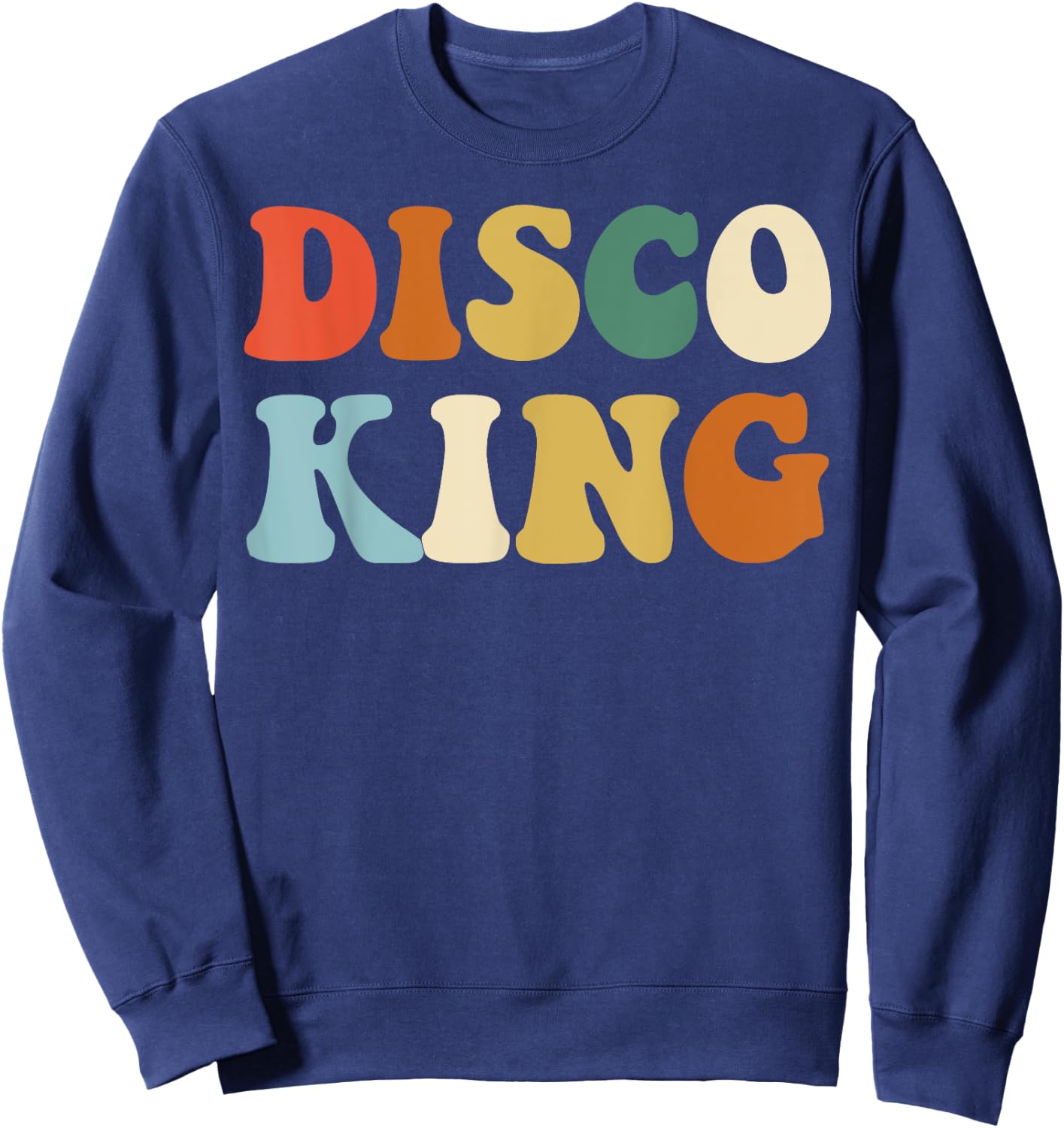 Disco King 1970s Disco Queen Matching Couple Shirts Sweatshirt - Sweatshirt | Navy