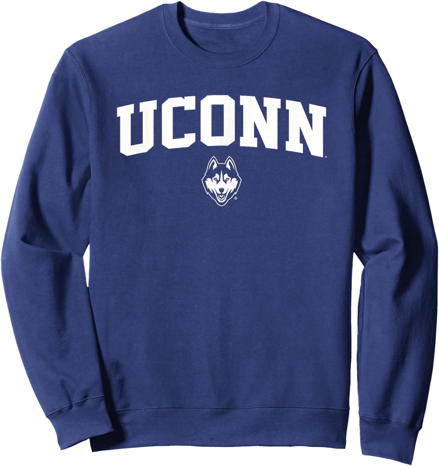 Uconn Huskies One Color Arch Logo Sweatshirt - Sweatshirt | Navy