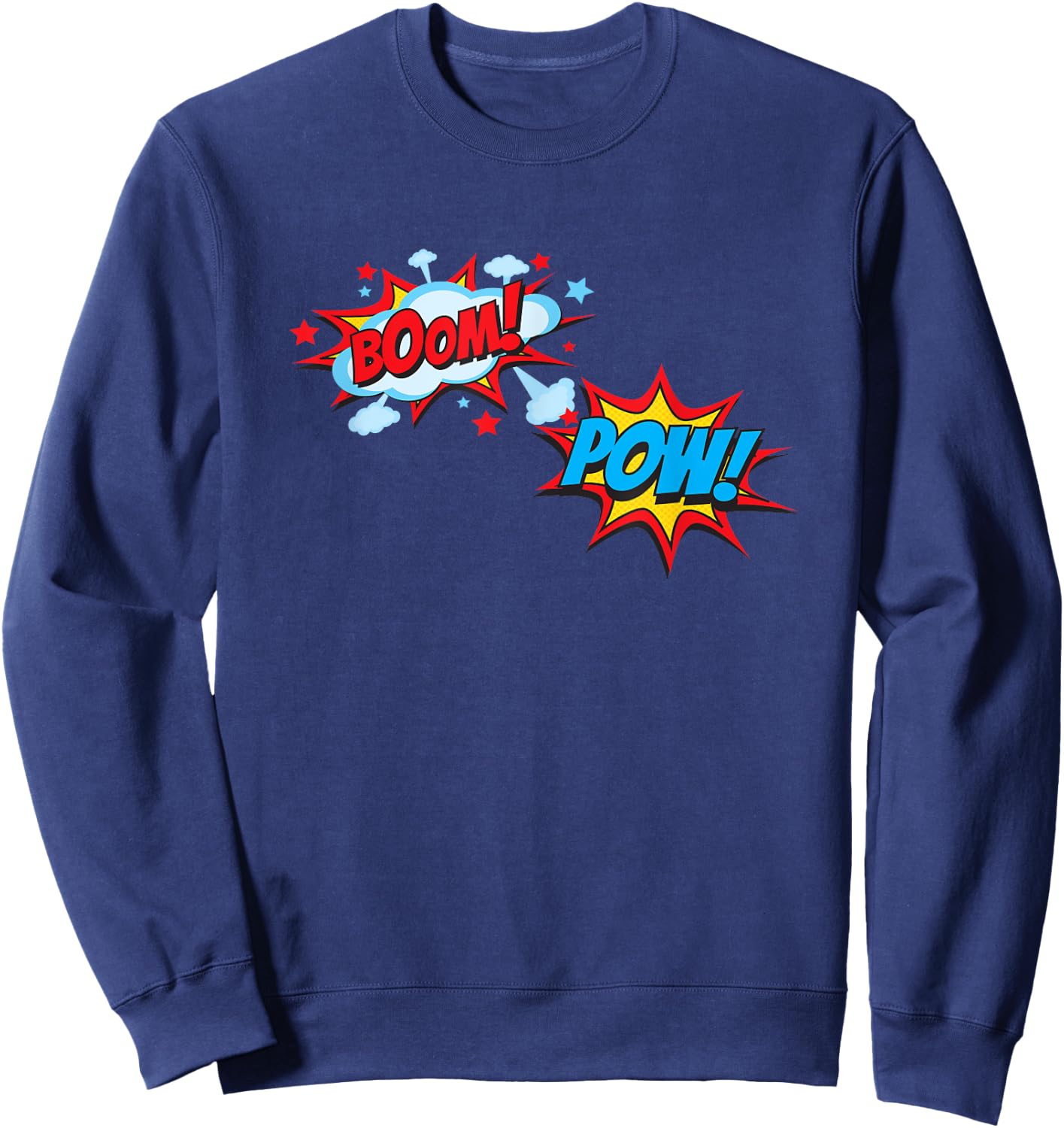 Comic Book POW Shirt Funny BOOM Retro Superhero Costume Sweatshirt - Sweatshirt | Navy