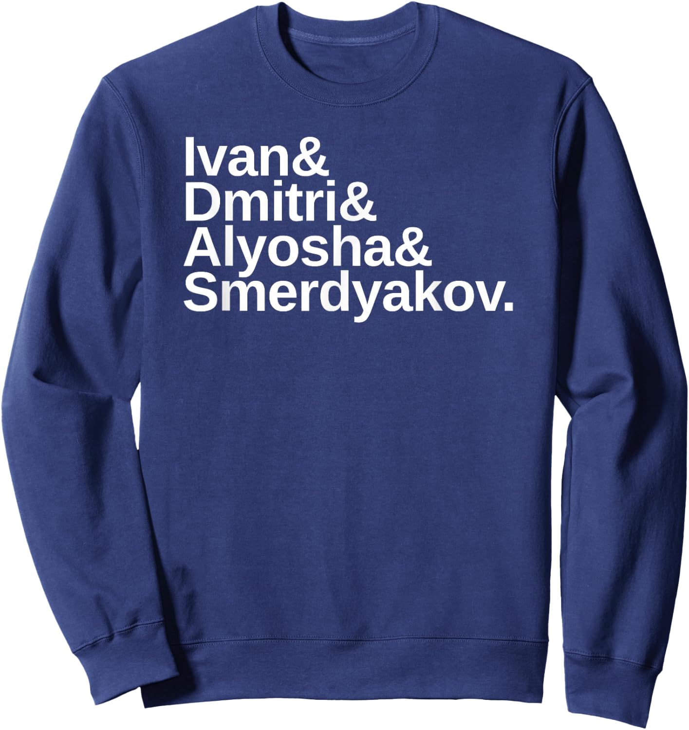 Kierkegaard Design Studio Dostoevsky The Brothers Karamazov Black Cotton 60% Polyester 40% Classic Fit Short Sleeve Sweatshirt - Sweatshirt | Navy