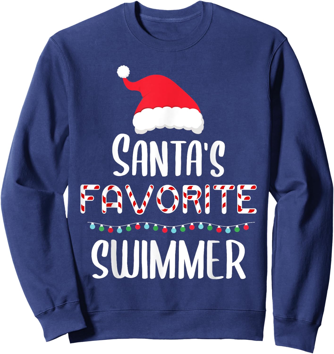 Santas Favorite Swimmer Pajamas - Funny Xmas Swimmer Costume Sweatshirt - Sweatshirt | Navy