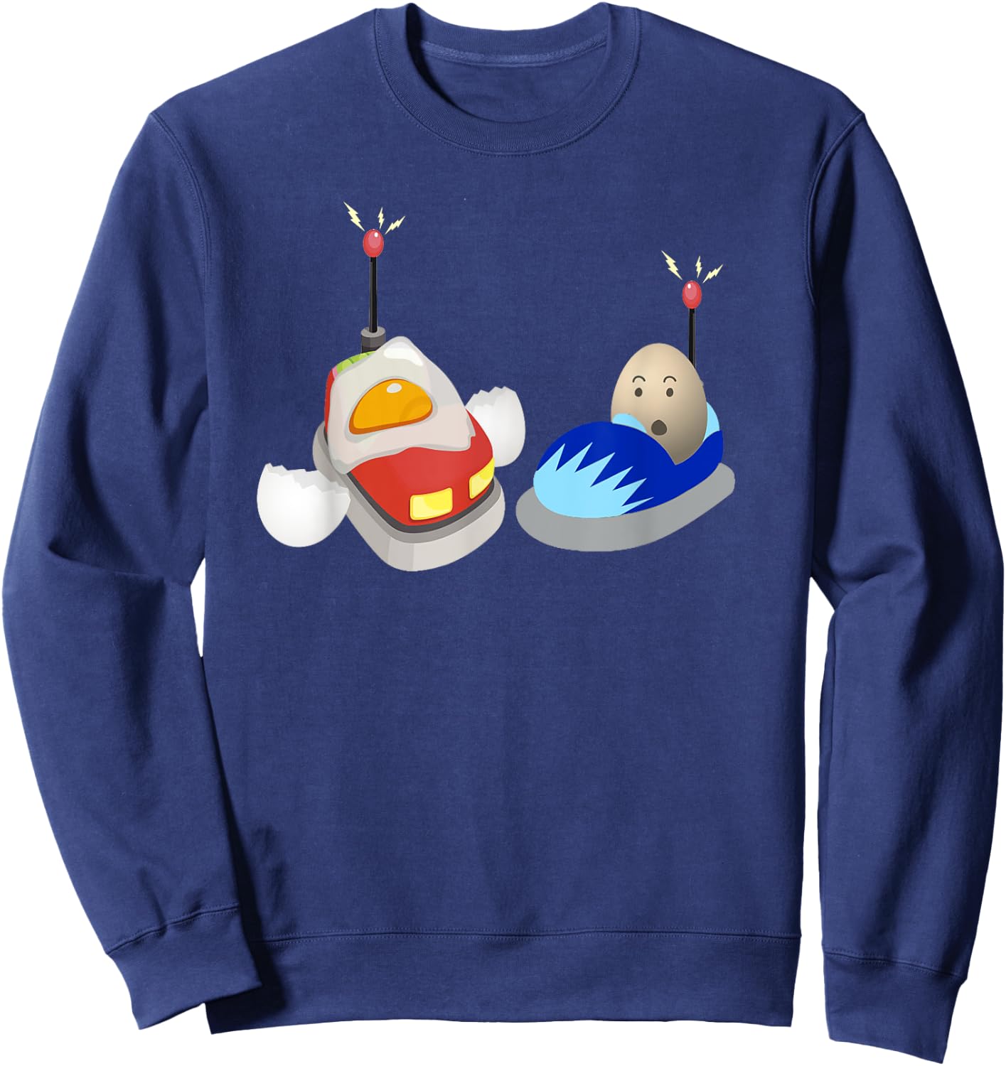 Eggs Bumper Funny Cars Food Humor Kids Man Cool Sweatshirt - Sweatshirt | Navy