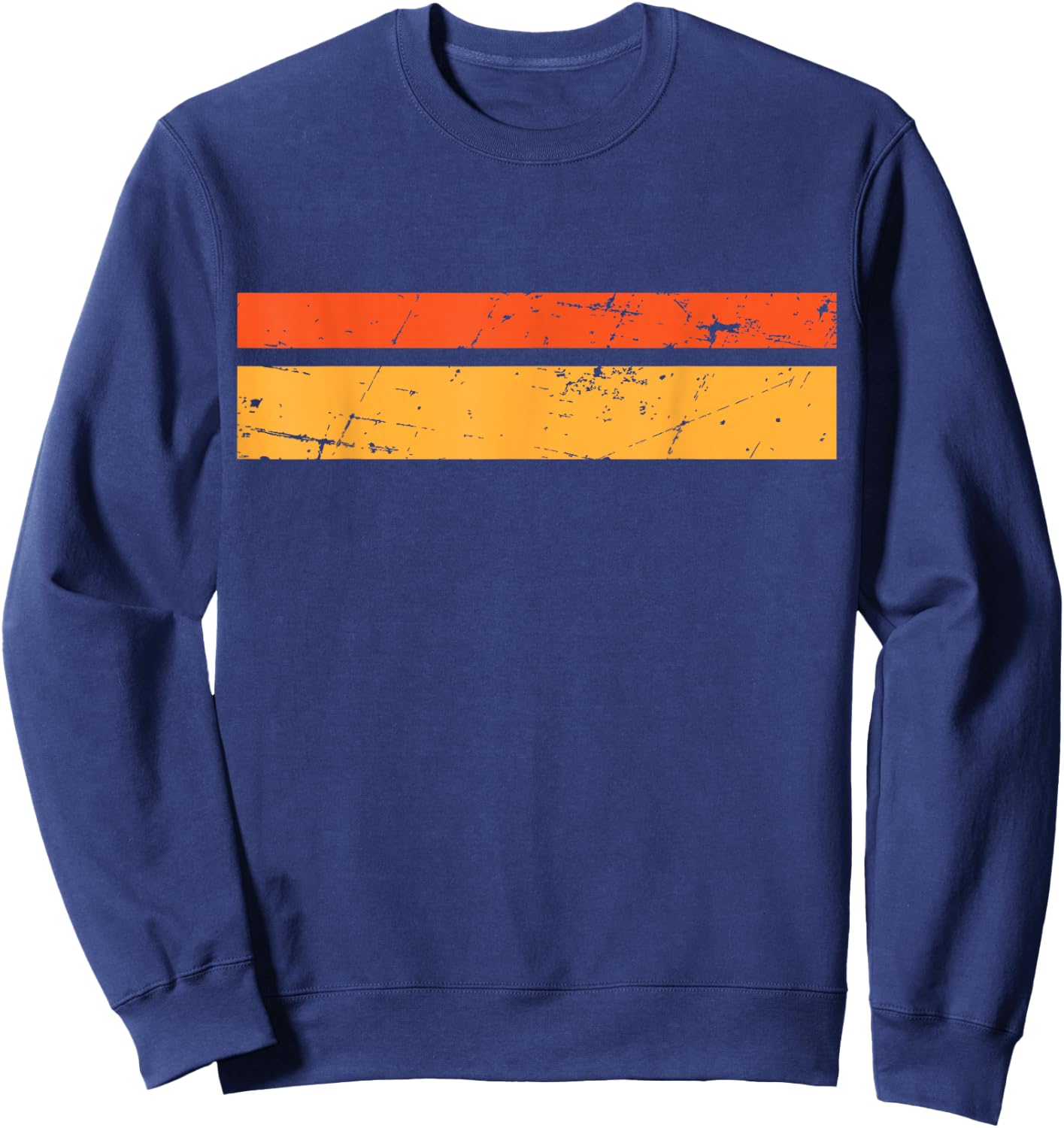 70s 80s Stripe T Shirt Distressed Cool Vintage Beach wear Sweatshirt - Sweatshirt | Navy