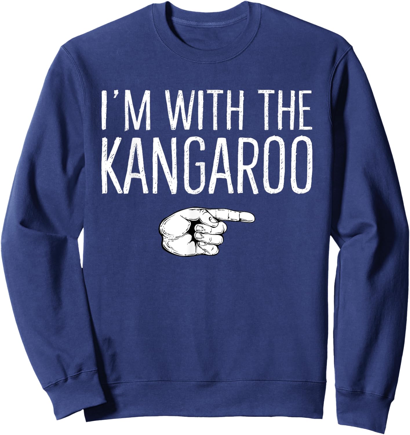 I'm With The Kangaroo Matching Costume Lazy Halloween Party Sweatshirt - Sweatshirt | Navy