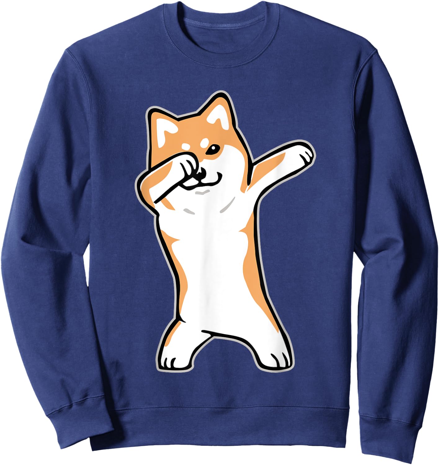 Dog Meme shirt DABBING SHIBA INU DOGE Sweatshirt - Sweatshirt | Navy