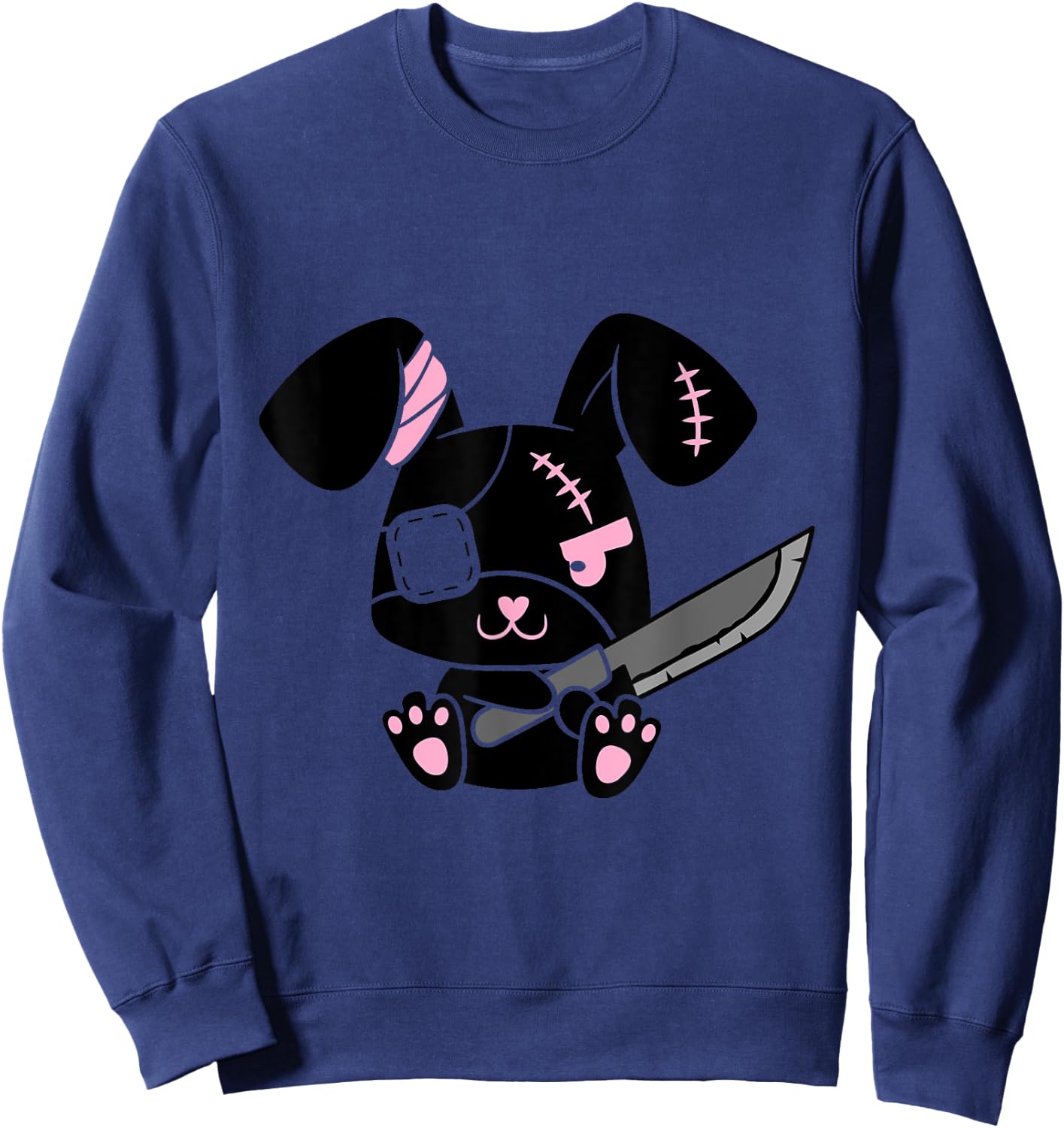 Kawaii Bunny Shirt - Menhera Pastel Goth Sweatshirt - Sweatshirt | Navy