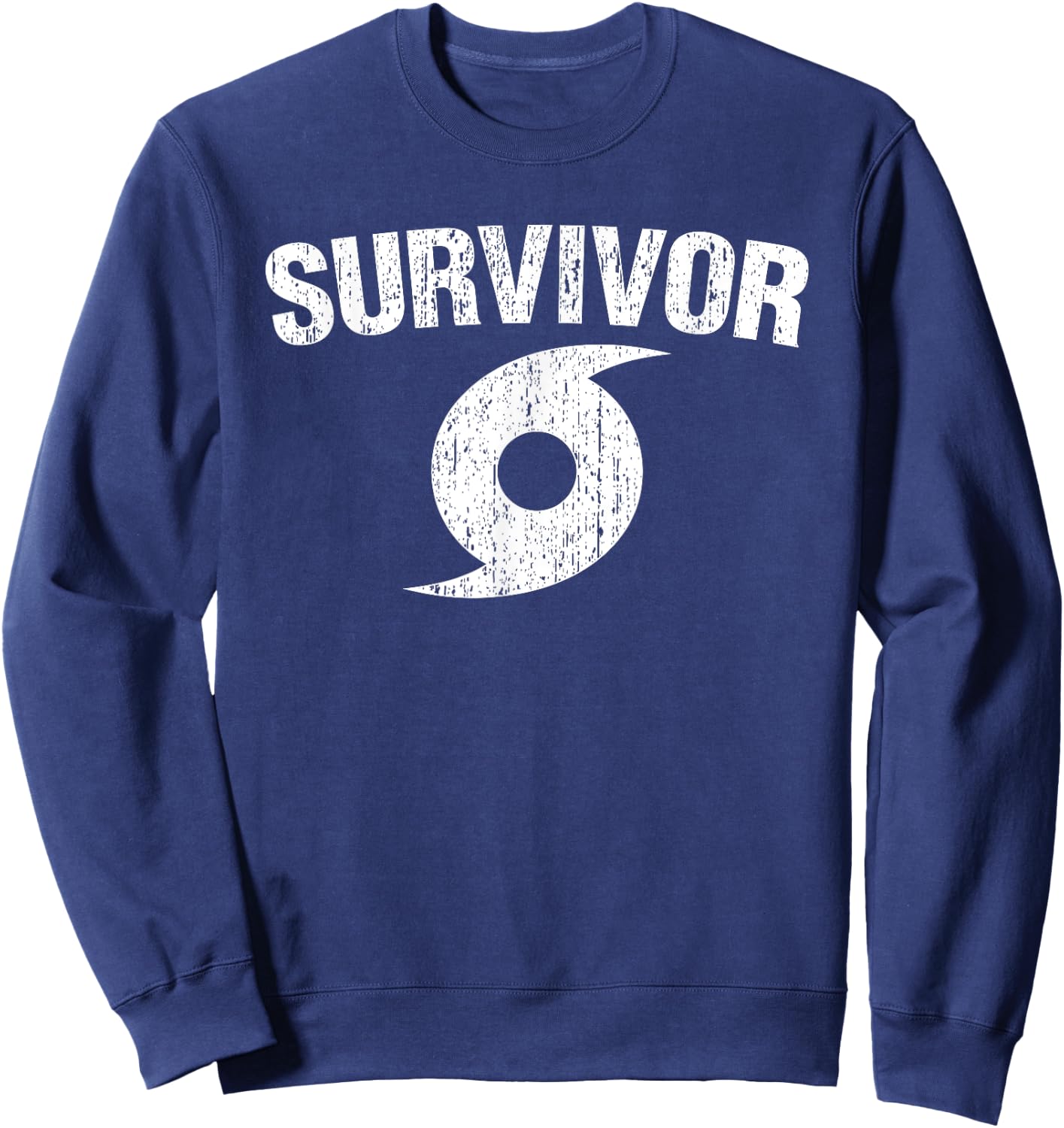 Hurricane Survivor Distressed Sweatshirt - Sweatshirt | Navy