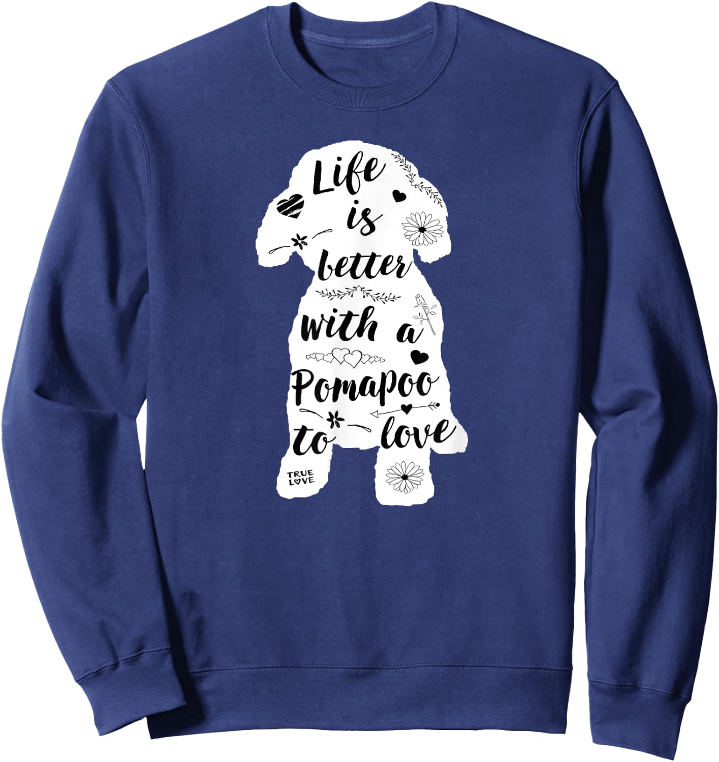 Pomapoo Shirt Design for Pomapoo Dog Lovers Women Girls Kids Sweatshirt - Sweatshirt | Navy