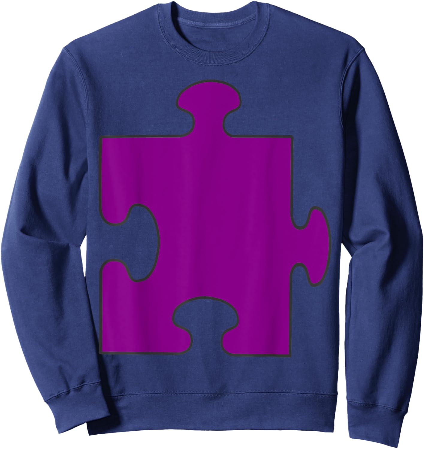 Halloween Couple Costumes - Purple Puzzle Piece Costume Sweatshirt - Sweatshirt | Navy