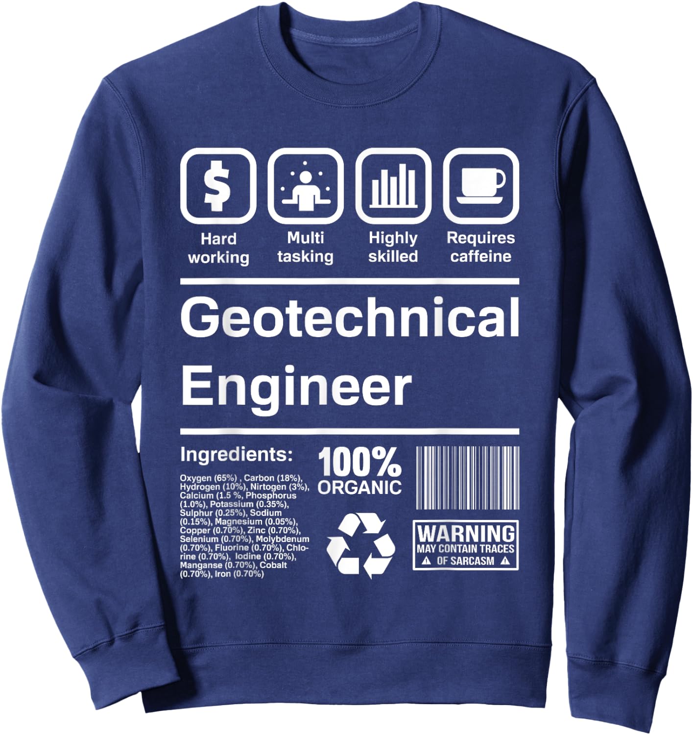 Geotechnical Engineer Gift Sweatshirt - Sweatshirt | Navy