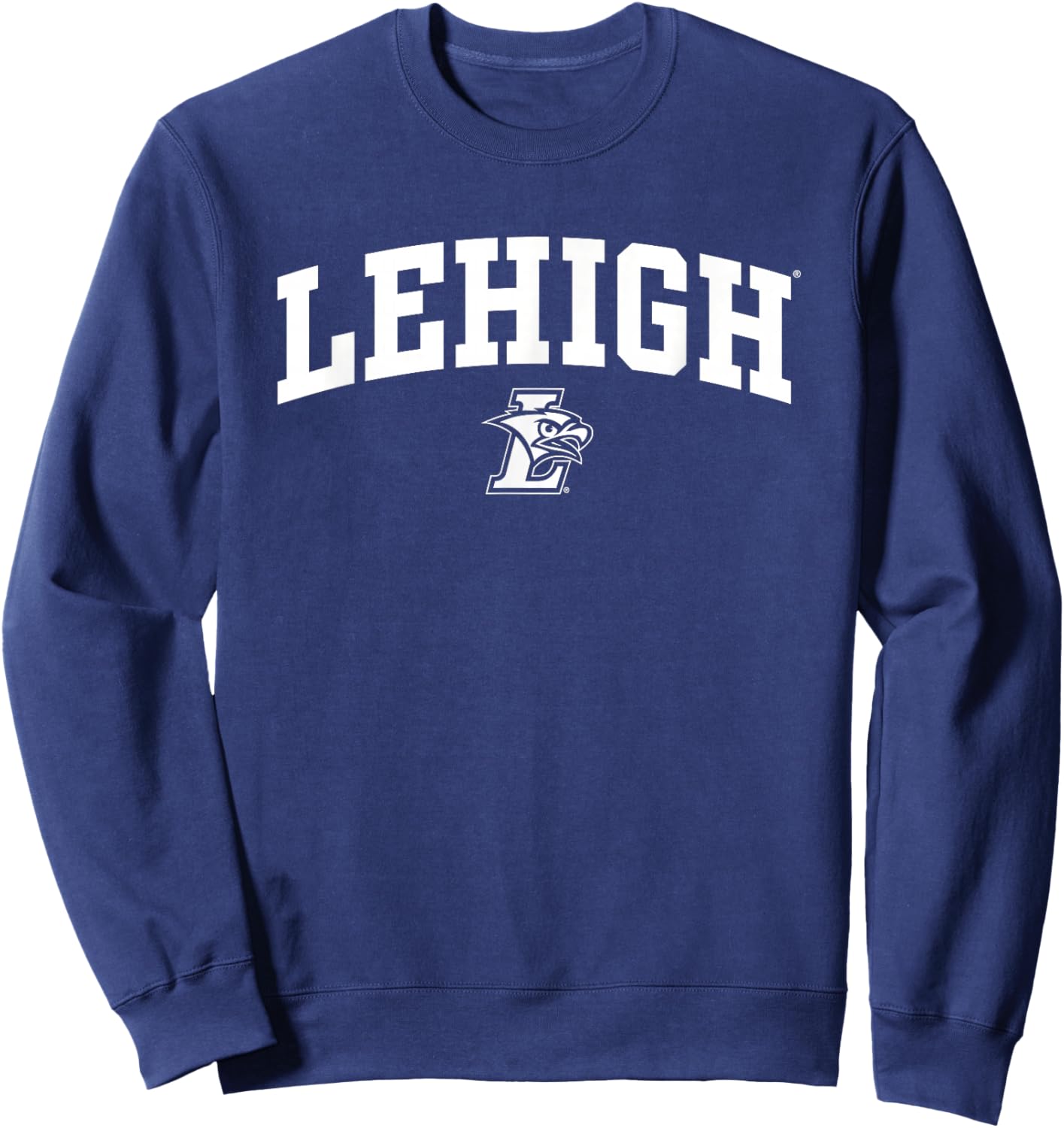 Lehigh University Mountain Hawks Arched One Color Logo Sweatshirt - Sweatshirt | Navy