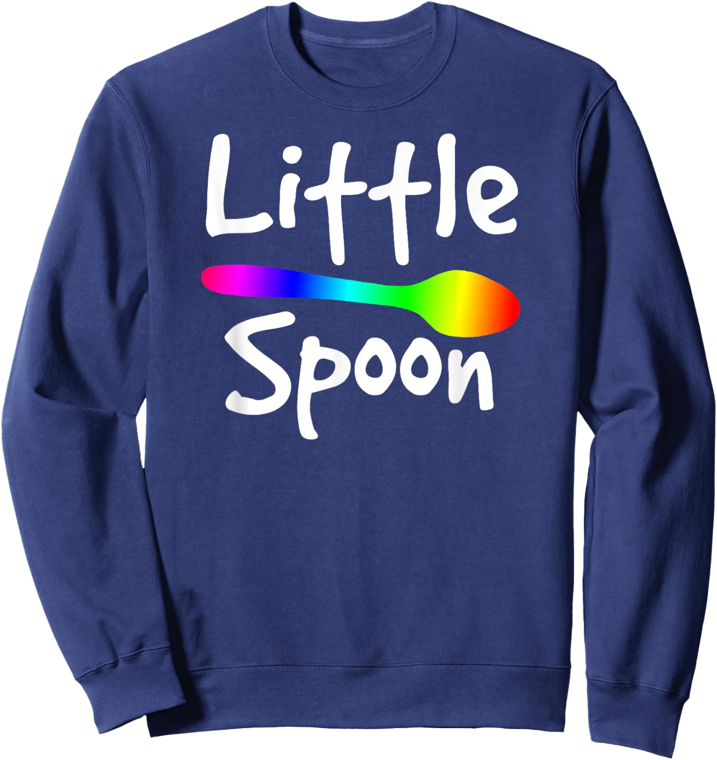 Rainbow Big Spoon Little Spoon Matching Gay Couple Sweatshirt - Sweatshirt | Navy