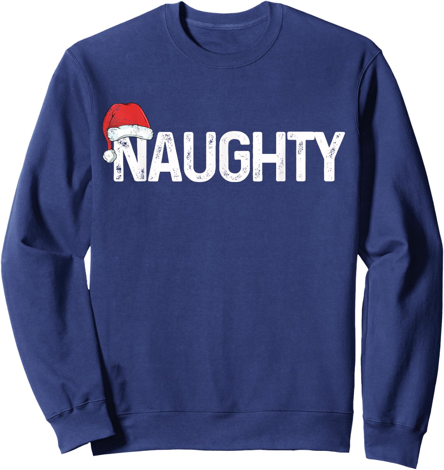 Naughty or Nice Shirt Matching Christmas Couples Costume Sweatshirt - Sweatshirt | Navy