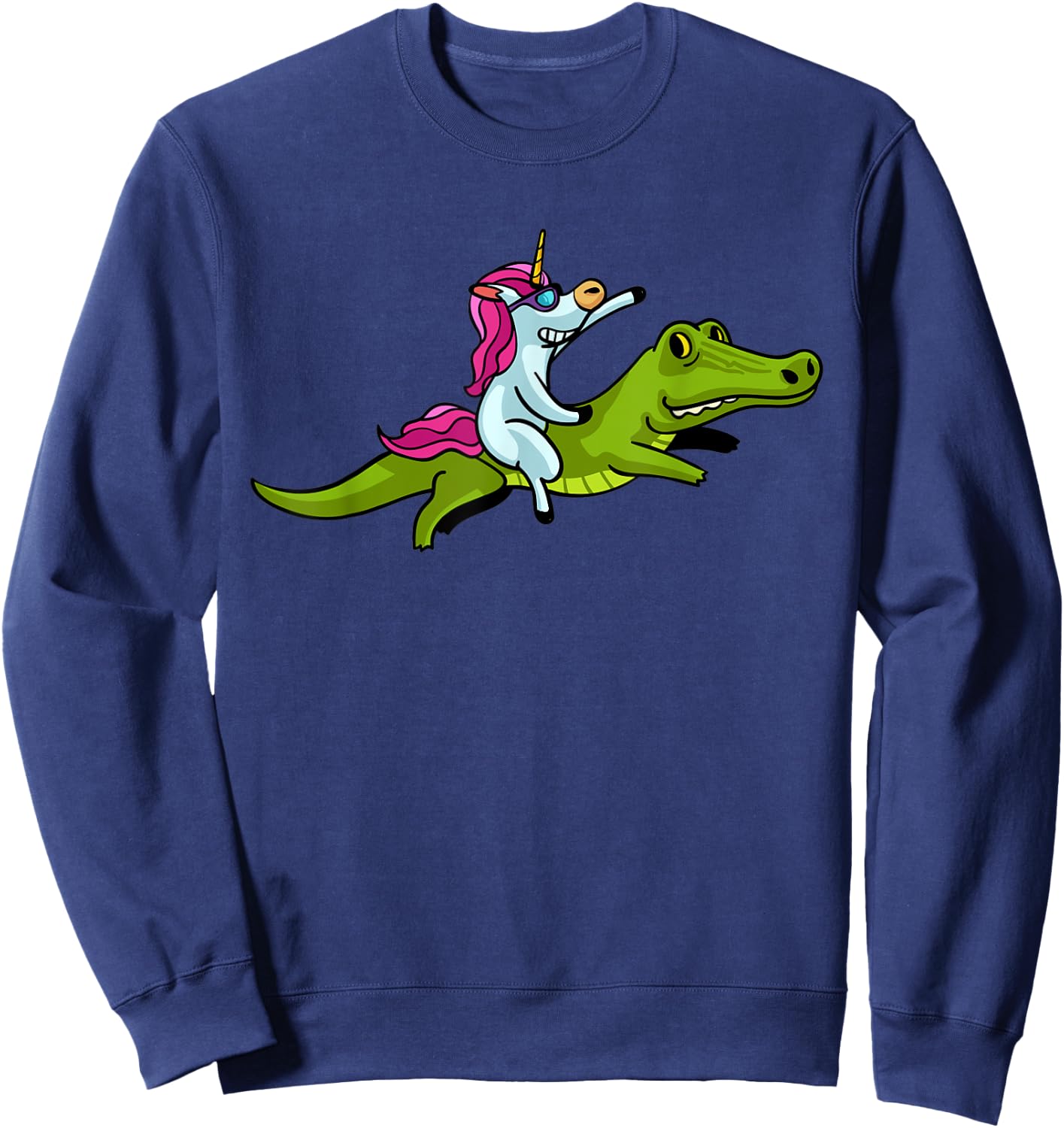Alligator Unicorn Crocodile Gator Reptile Men Boys Sweatshirt - Sweatshirt | Navy