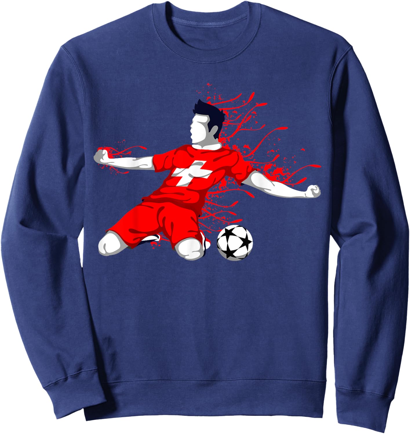 Switzerland Football Fans Jersey Swiss Soccer Lovers Sport Sweatshirt - Sweatshirt | Navy