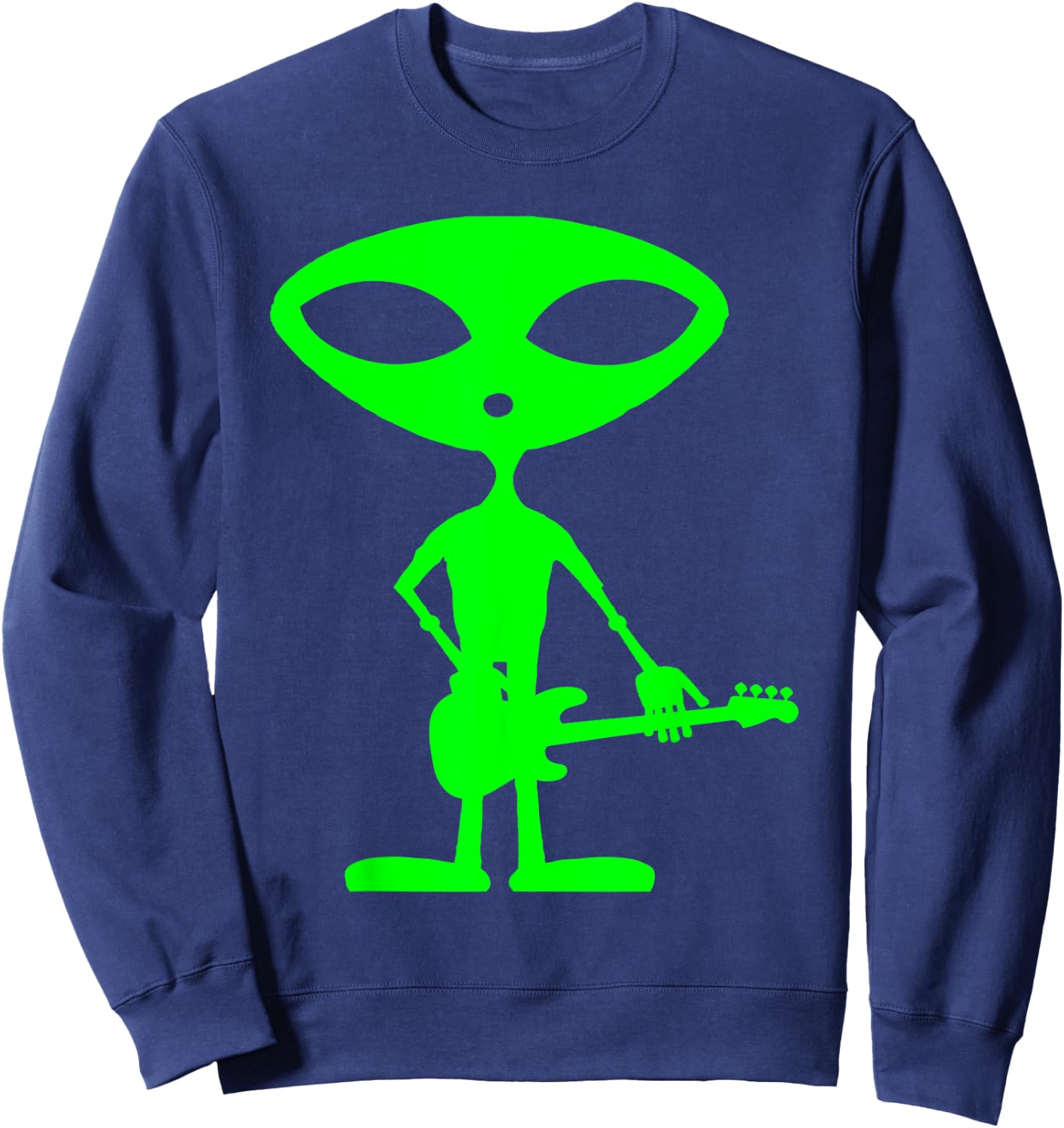 Alien Bassist Funny Bass Guitar Player Sweatshirt - Sweatshirt | Navy