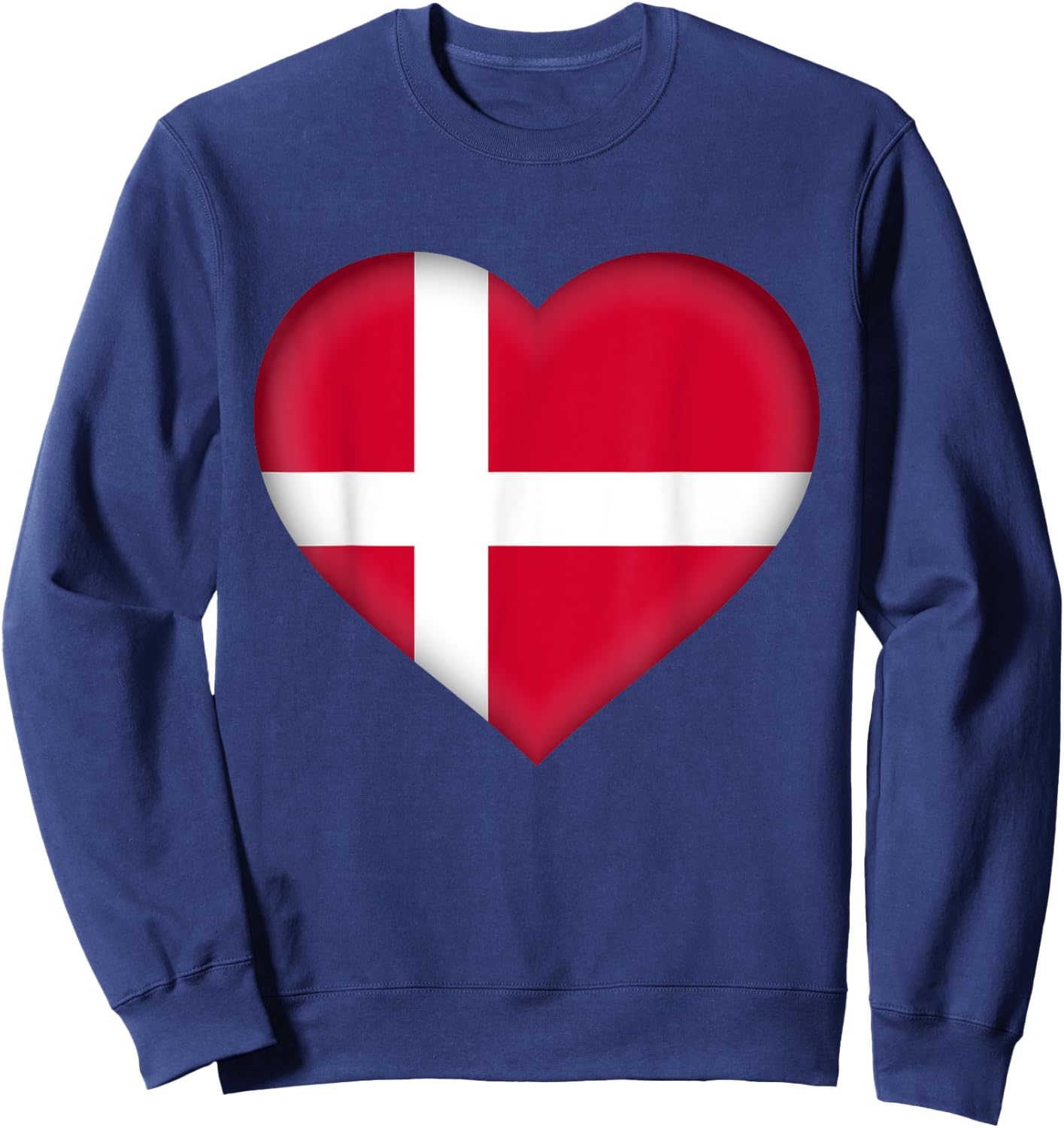 I Love Denmark | Danish Flag Heart Outfit Sweatshirt - Sweatshirt | Navy