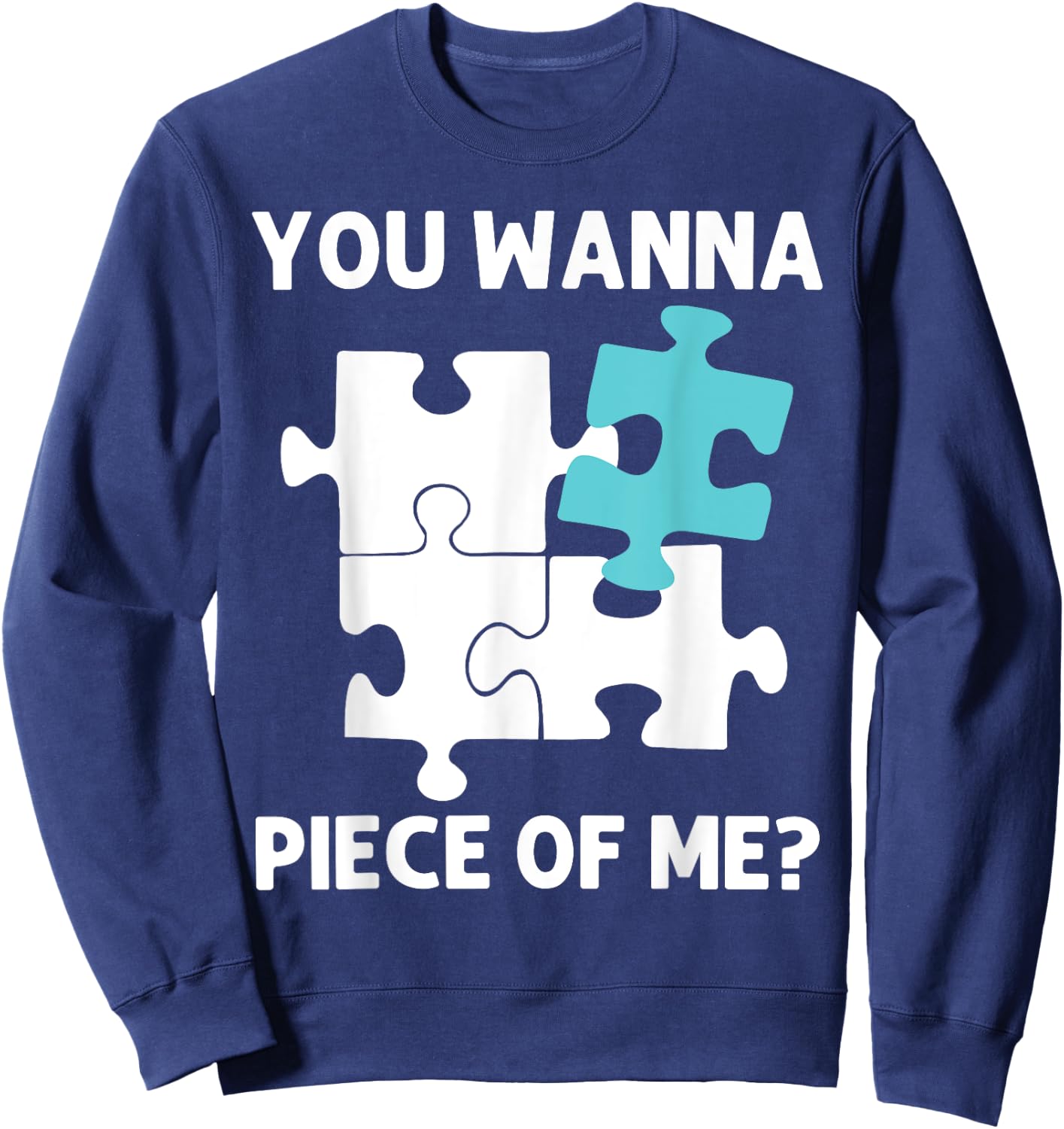 Funny Jigsaw Puzzle Design Women Adults Puzzle Lover Sweatshirt - Sweatshirt | Navy