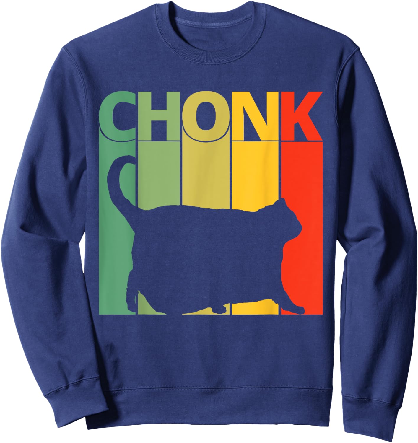 Chonk Cat Meme Shirt | Funny Chonk Big Chungus Shirt Men Women Girls Kids Sweatshirt - Sweatshirt | Navy