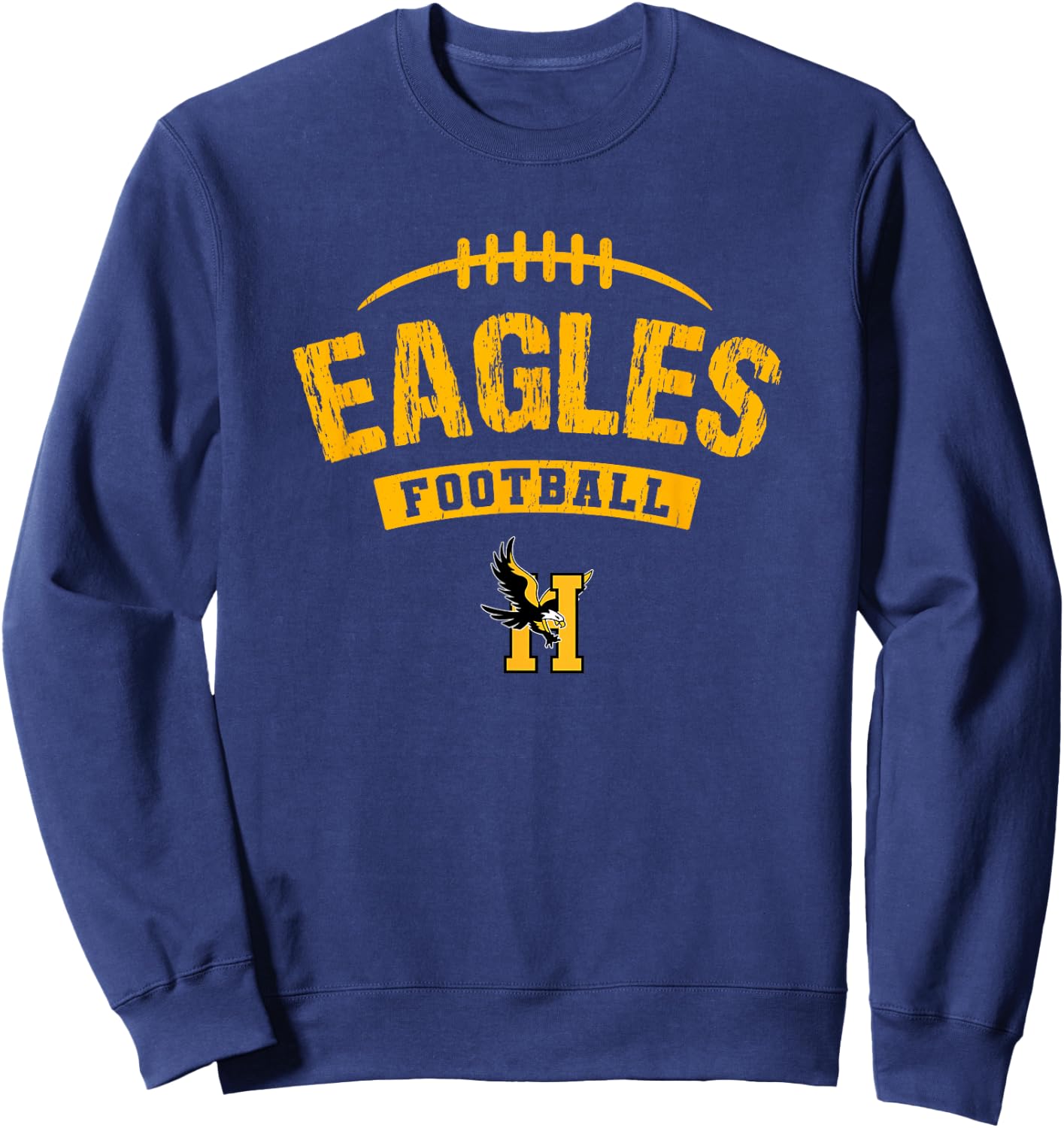 Hobbs Eagles Logo Football Distressed HS Sweatshirt - Sweatshirt | Navy