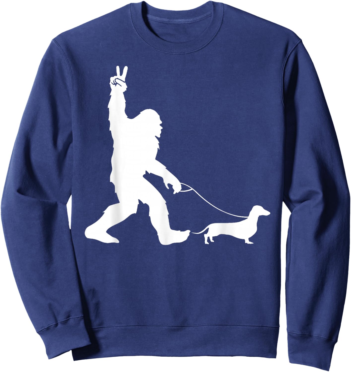 Bigfoot Walking Dachshund Sasquatch Wiener Dog Men Women Girls Kids Sweatshirt - Sweatshirt | Navy