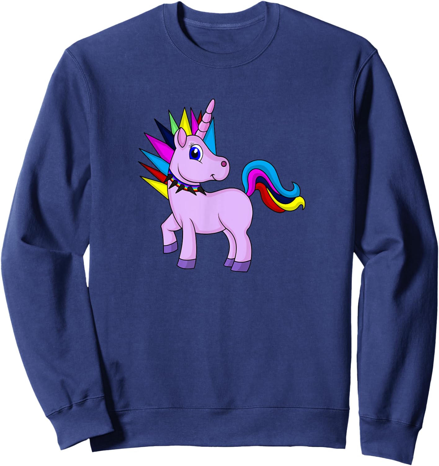 Unicorn Punk Rock Rebel I Cute & Funny Sweatshirt - Sweatshirt | Navy