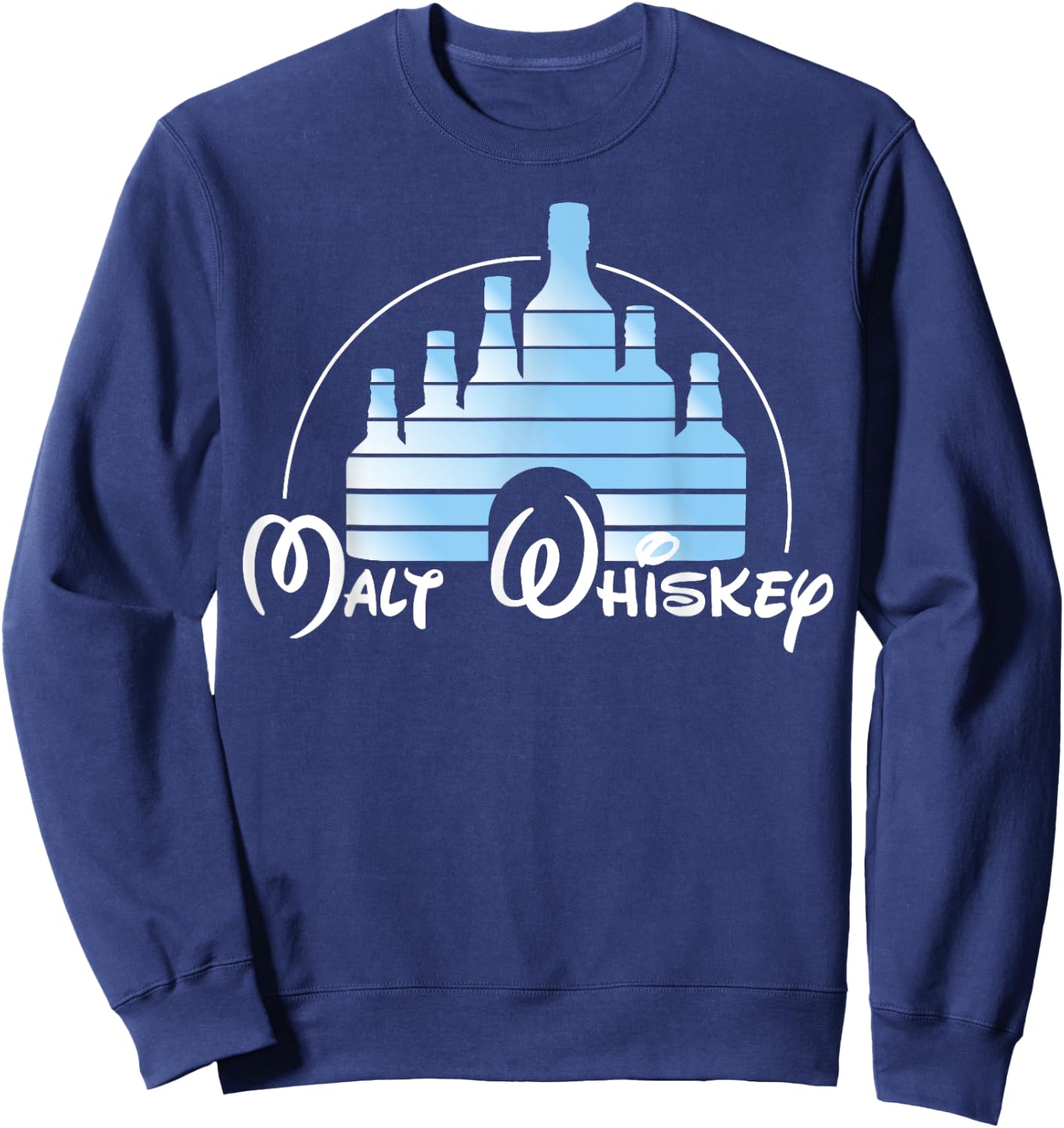 Malt Whiskey Shirt, Funny Gift Pun Logo Parody Sweatshirt - Sweatshirt | Navy
