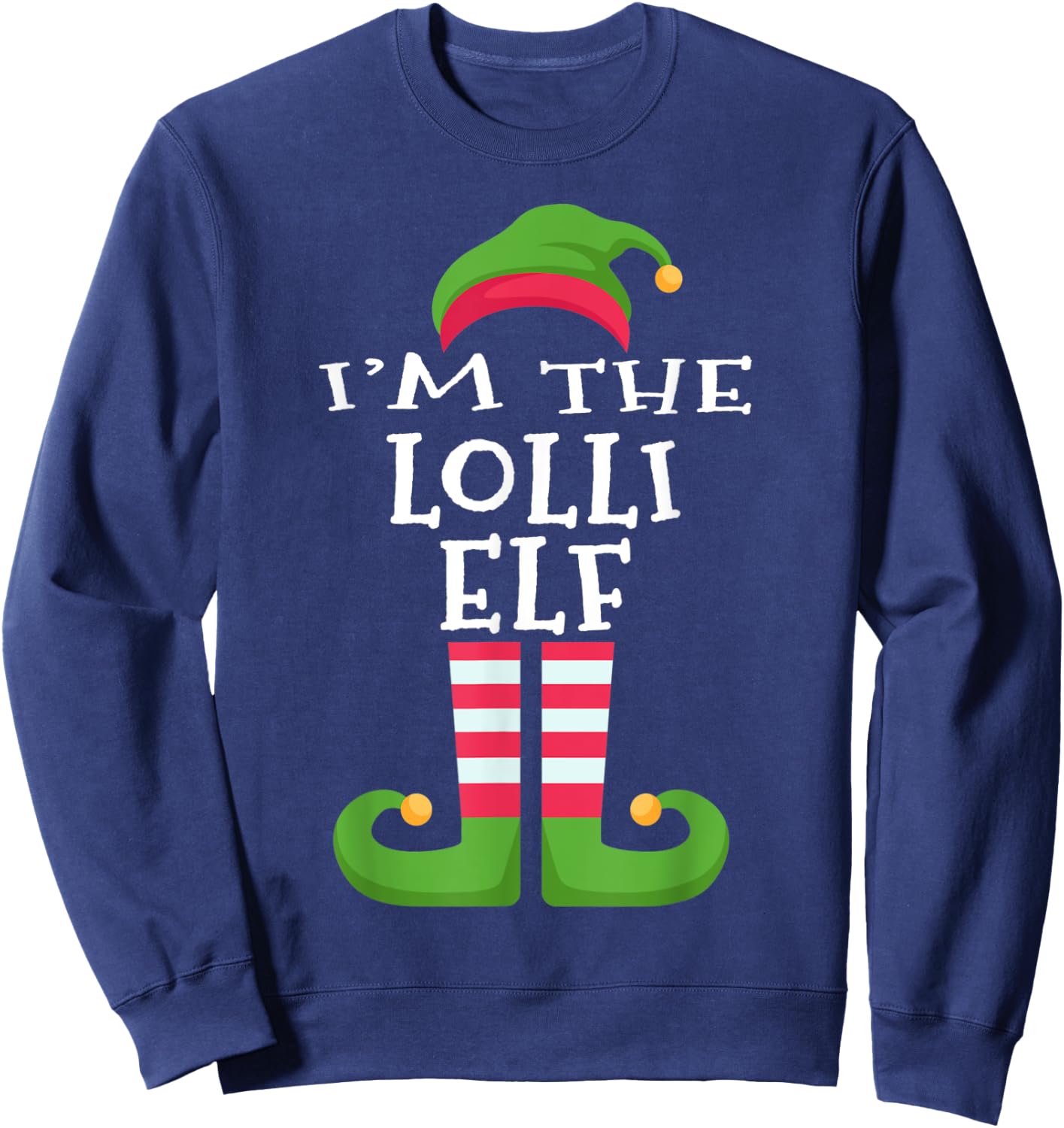 I'm The Lolli Elf Family Matching Christmas Pajama Sweatshirt - Sweatshirt | Navy