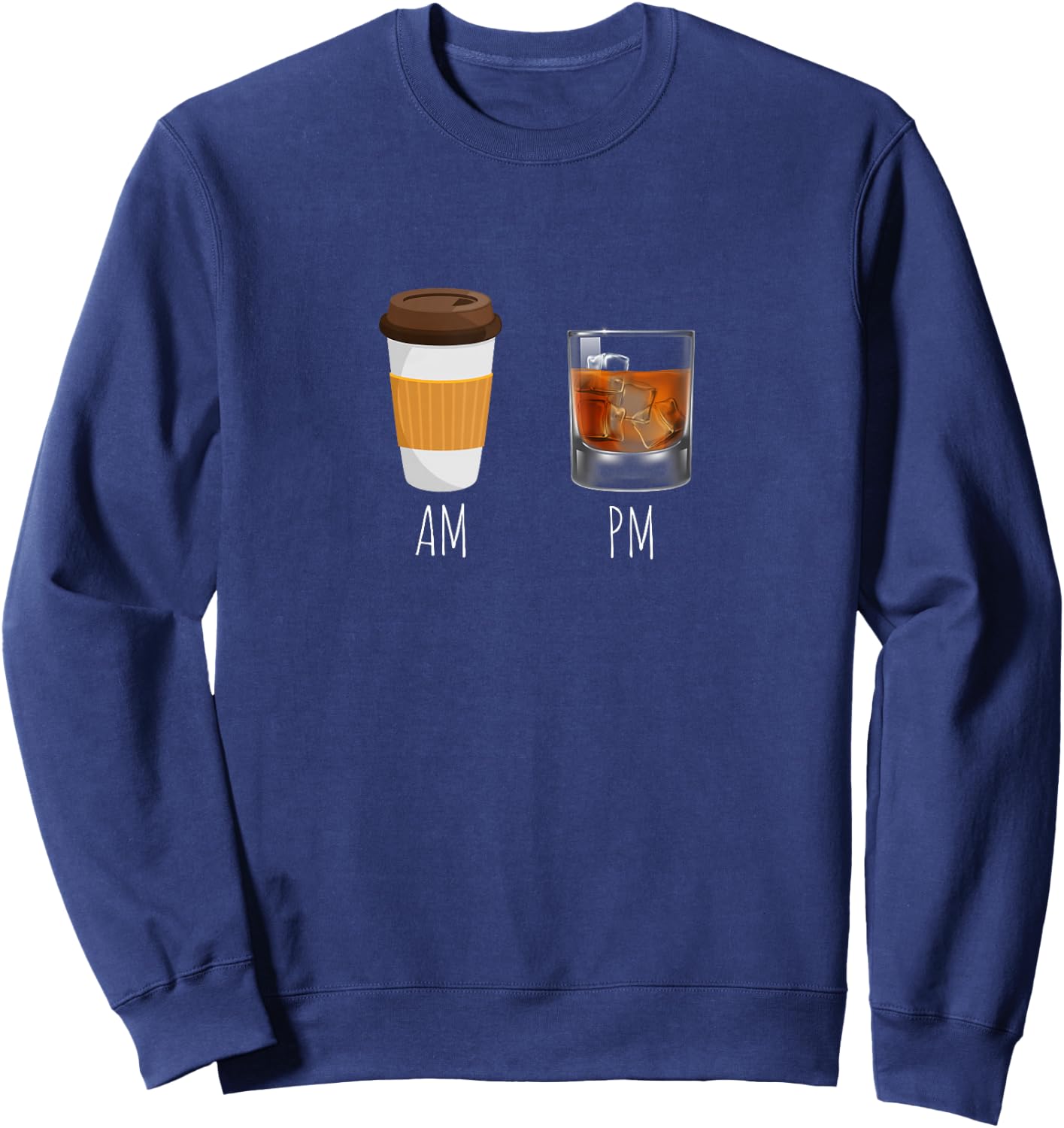 Morning Coffee Whiskey in the Evening - Latte AM Whisky PM Sweatshirt - Sweatshirt | Navy