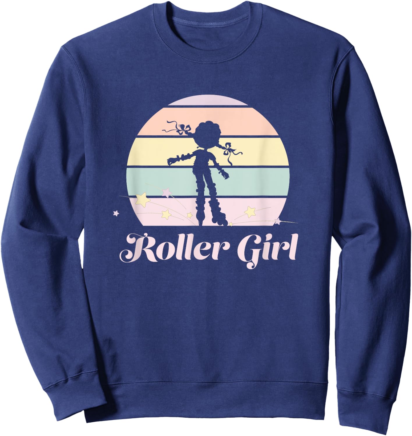 Funny Roller Girl Vintage Rollerblades Gift Roller Skating Sweatshirt - Sweatshirt | Navy