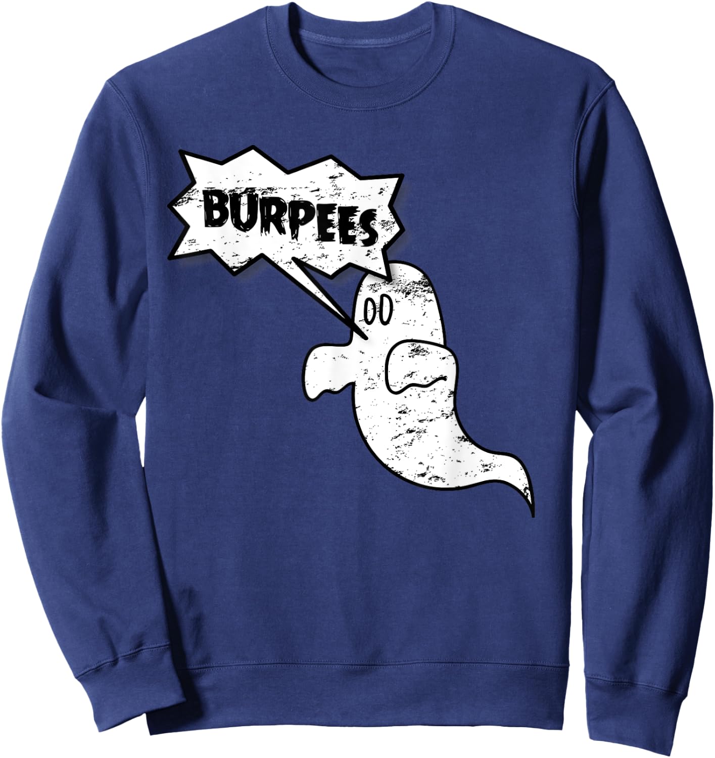 Burpee Ghost | Halloween Athlete Sweatshirt - Sweatshirt | Navy