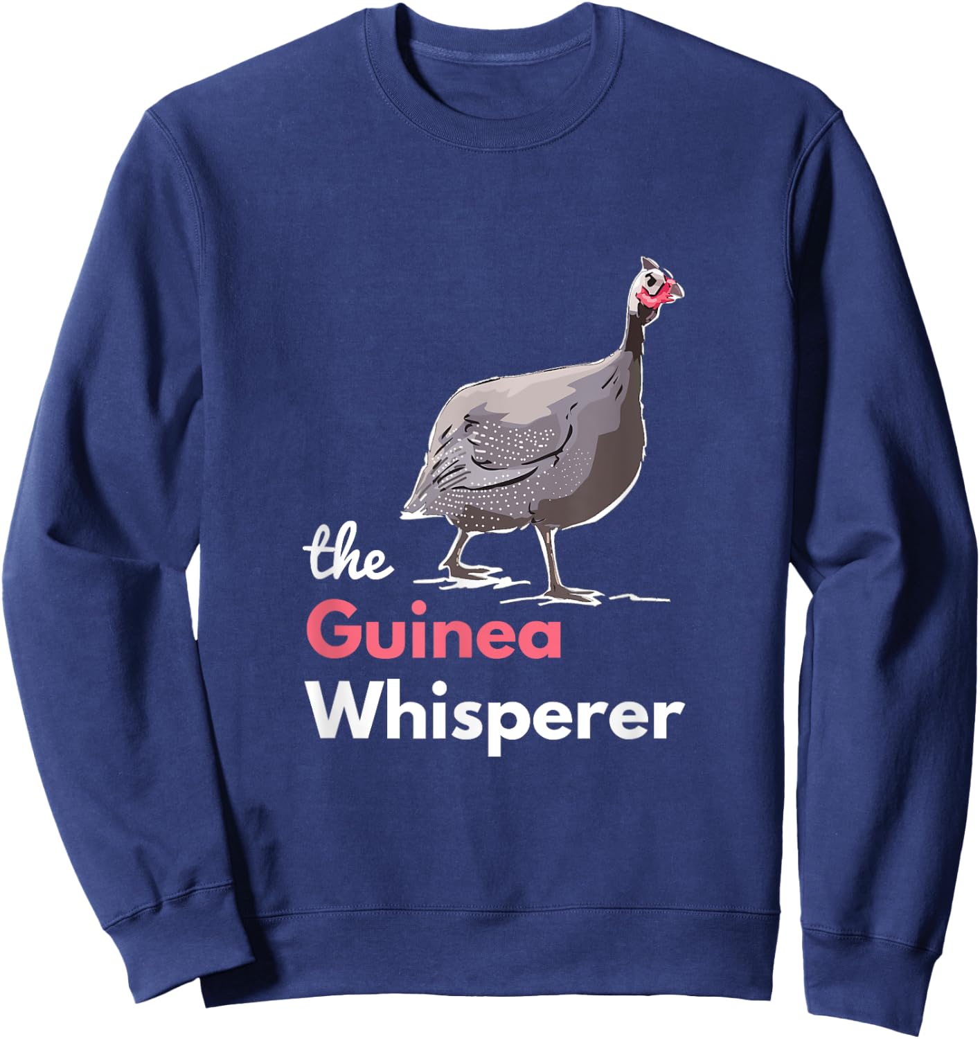 Guinea Hen Fowl Farm Animals Country Poultry Guineafowl Sweatshirt - Sweatshirt | Navy