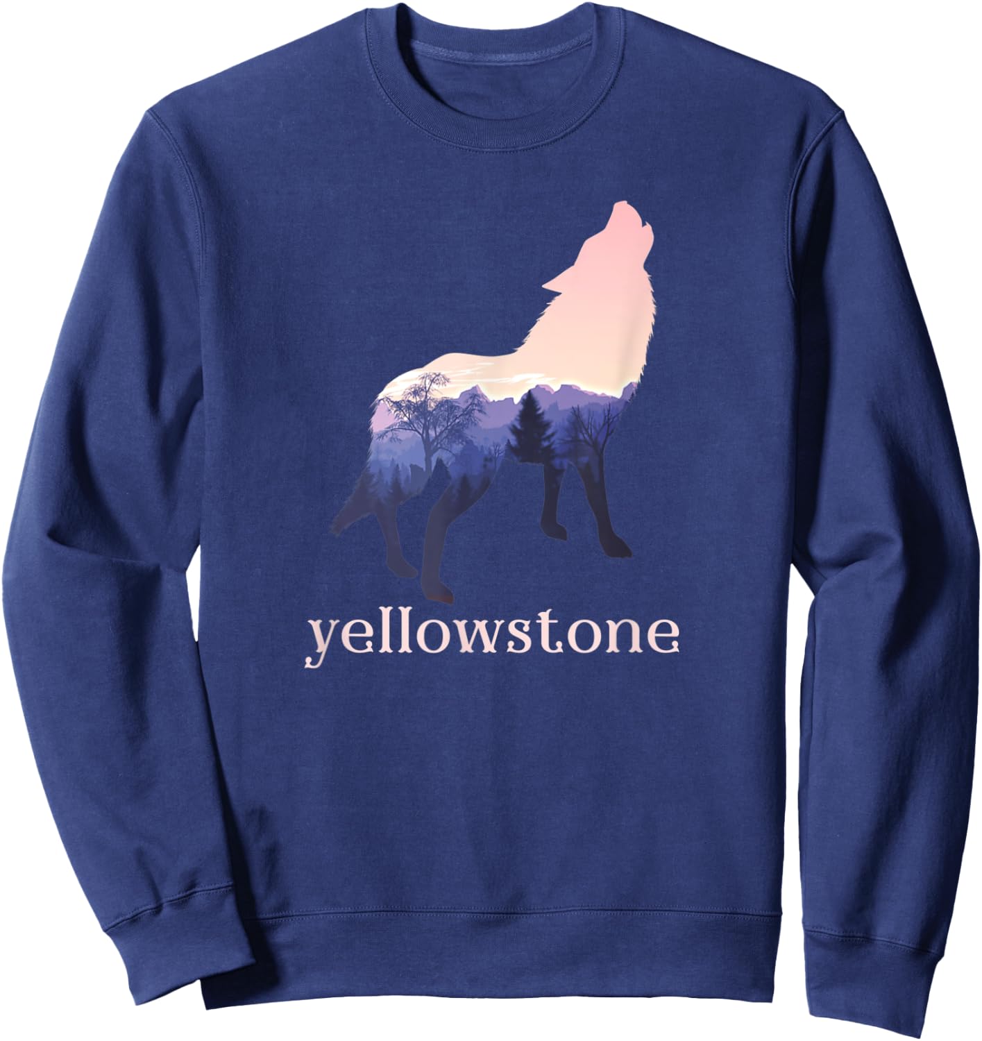 Wolf in Nature Yellowstone Park Camping Gift Campers Sweatshirt - Sweatshirt | Navy