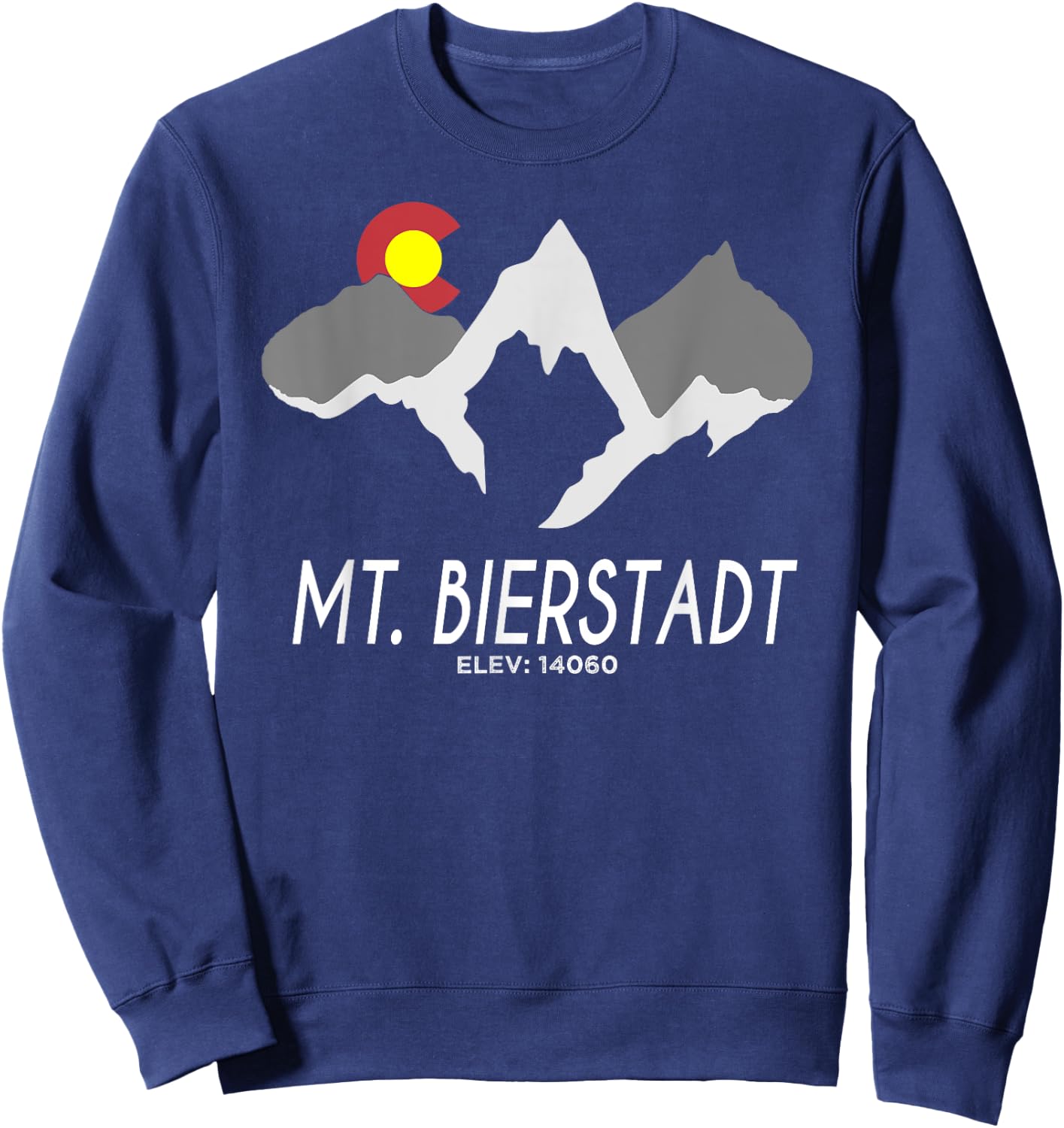 Mt Bierstadt Hiking Colorado Mountain Men Women T Shirt Gift Sweatshirt - Sweatshirt | Navy