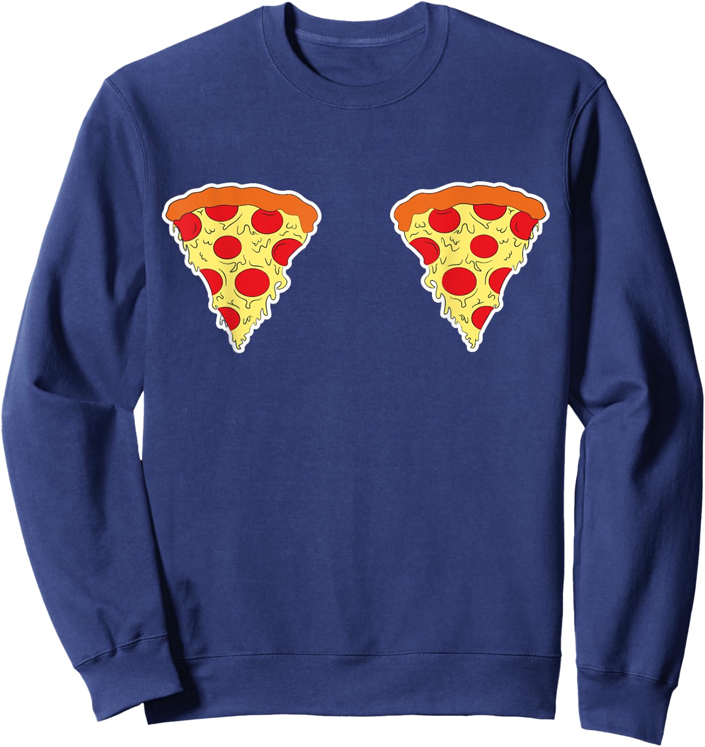 Funny Vintage Pizza Slut Slice Lovers Sweatshirt - Sweatshirt | Navy