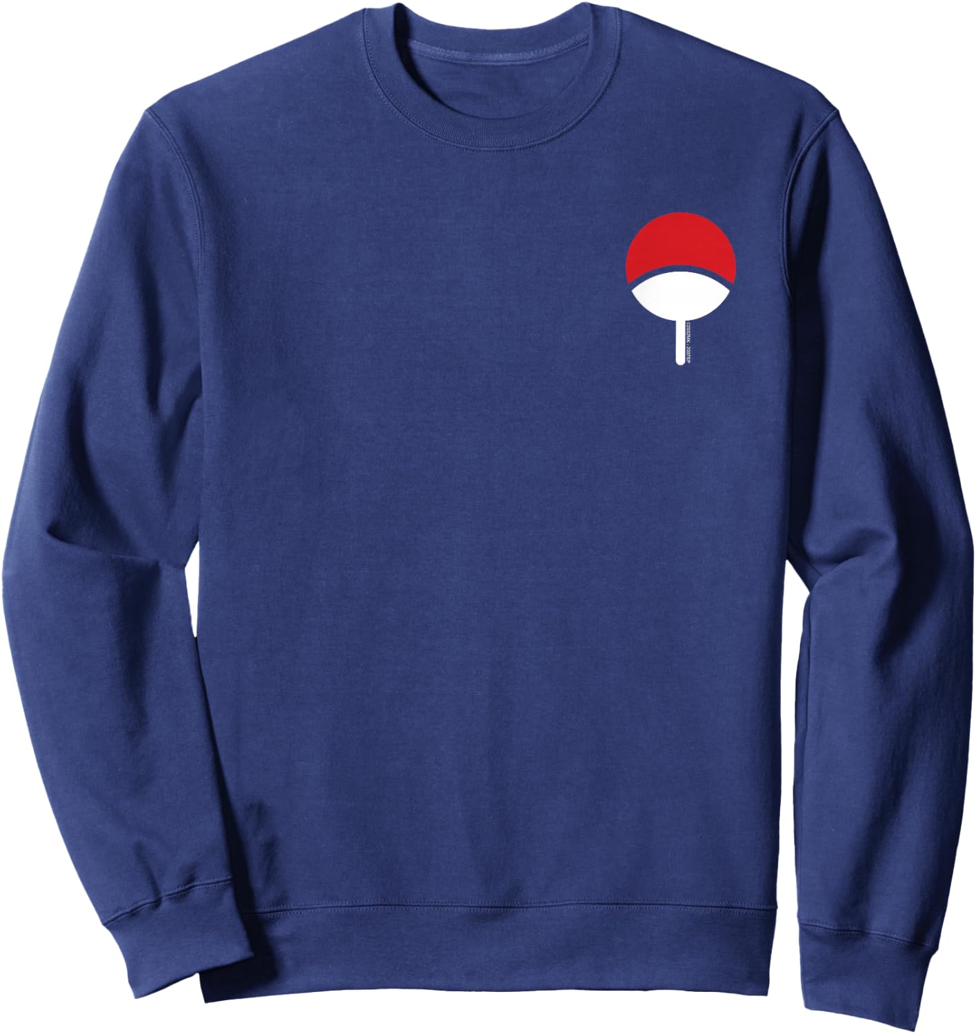 Naruto Shippuden Uchiha Icon Chest Print Anime Sweatshirt - Sweatshirt | Navy