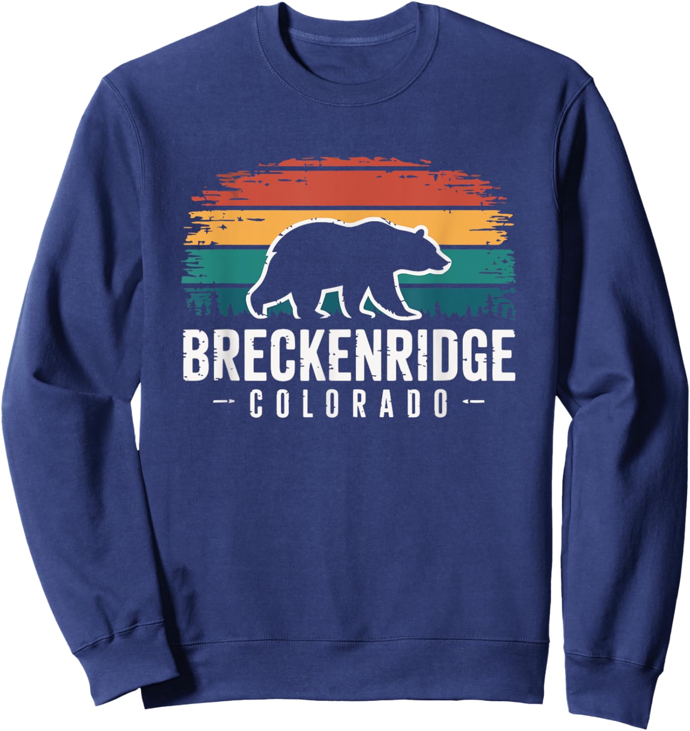 Breckenridge Colorado Vintage Bear Mountain Sweatshirt - Sweatshirt | Navy