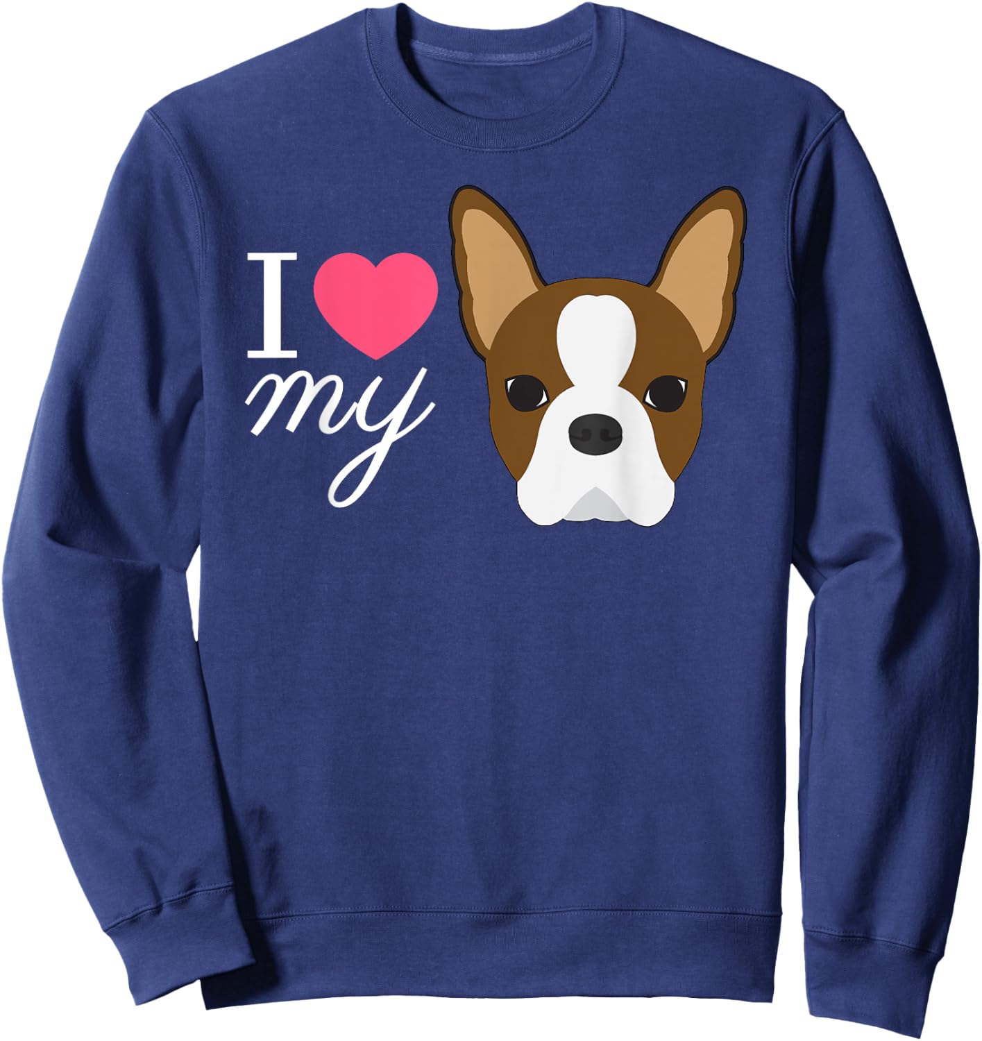 Red Boston Terrier Sweatshirt - Sweatshirt | Navy
