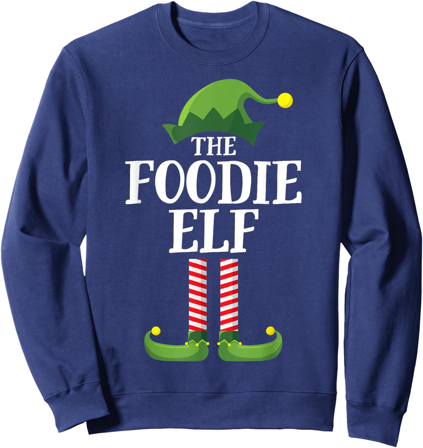 Foodie Elf Matching Family Group Christmas Party Pyjamas Sweatshirt - Sweatshirt | Navy