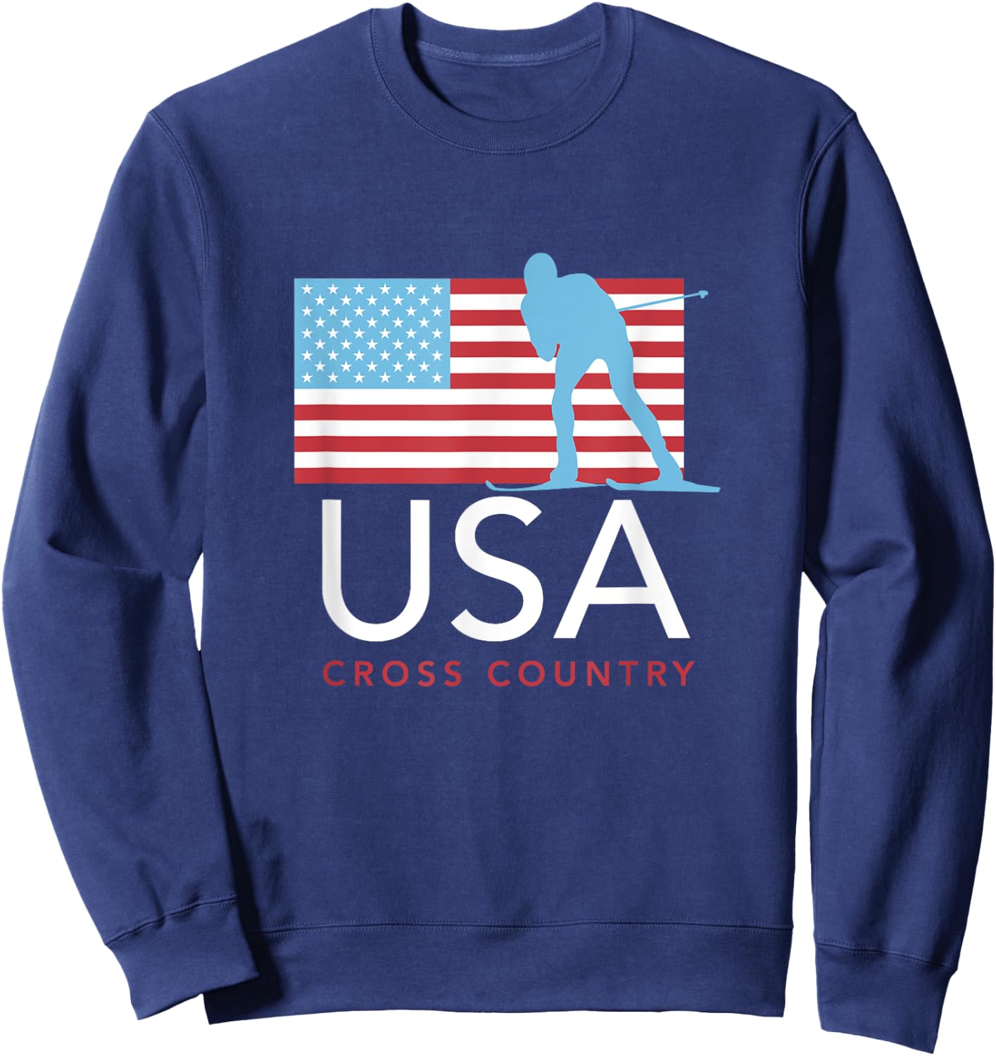 USA Cross Country Ski Team American Flag Sweatshirt - Sweatshirt | Navy