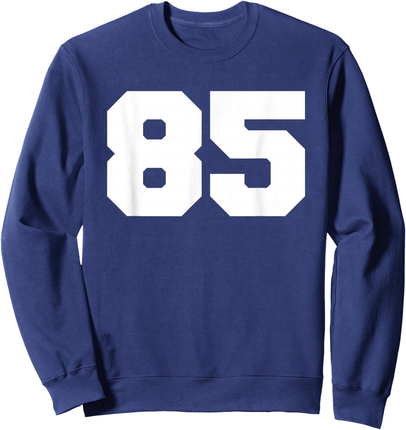 Number 85 Sports Jersey Player #85 Fan FRONT Print Varsity Sweatshirt - Sweatshirt | Navy