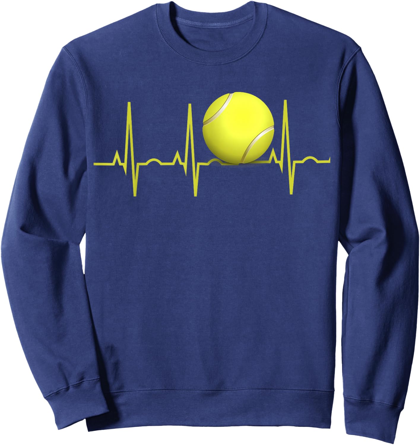 Kids Tennis Heartbeat Shirt Tennis for Players & Coaches 10 Heather Blue Sweatshirt - Sweatshirt | Navy