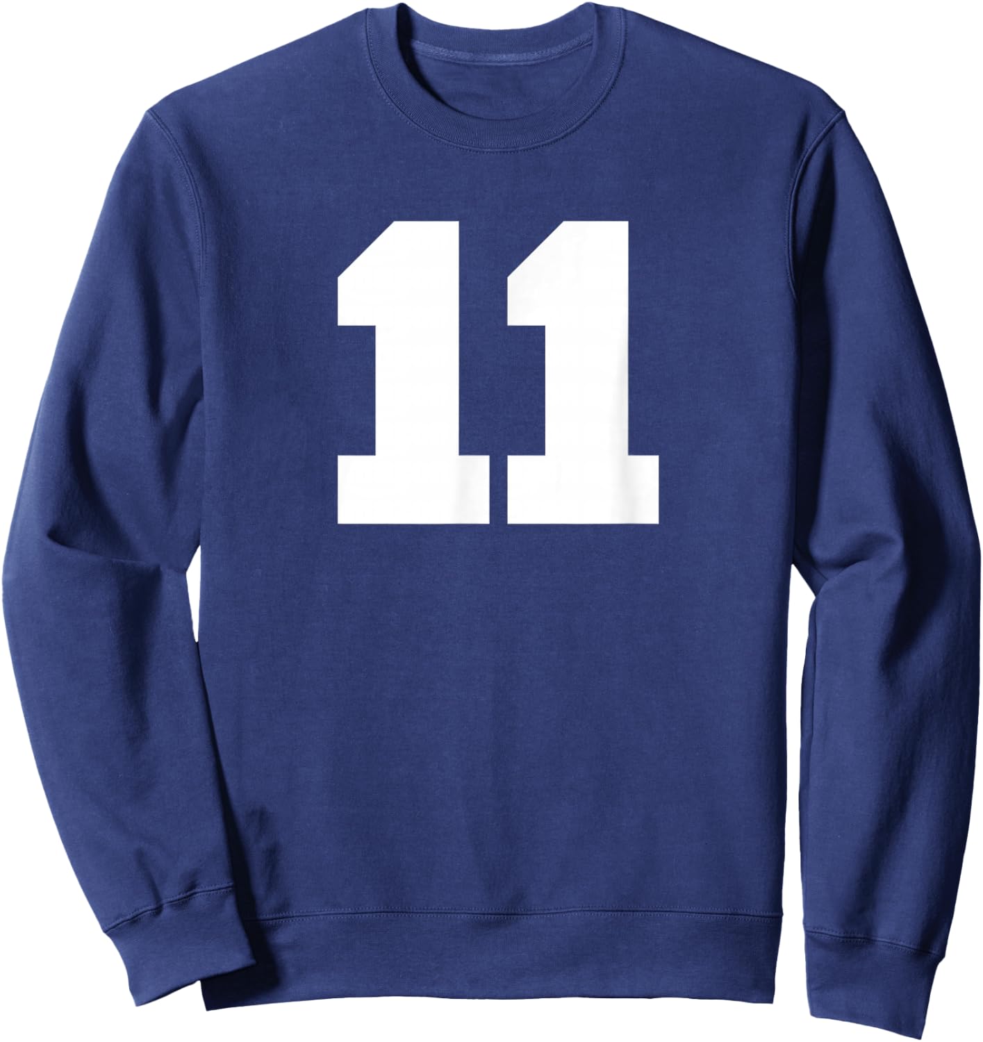 Number 11 Sports Jersey Player #11 Fan FRONT Print Varsity Sweatshirt - Sweatshirt | Navy