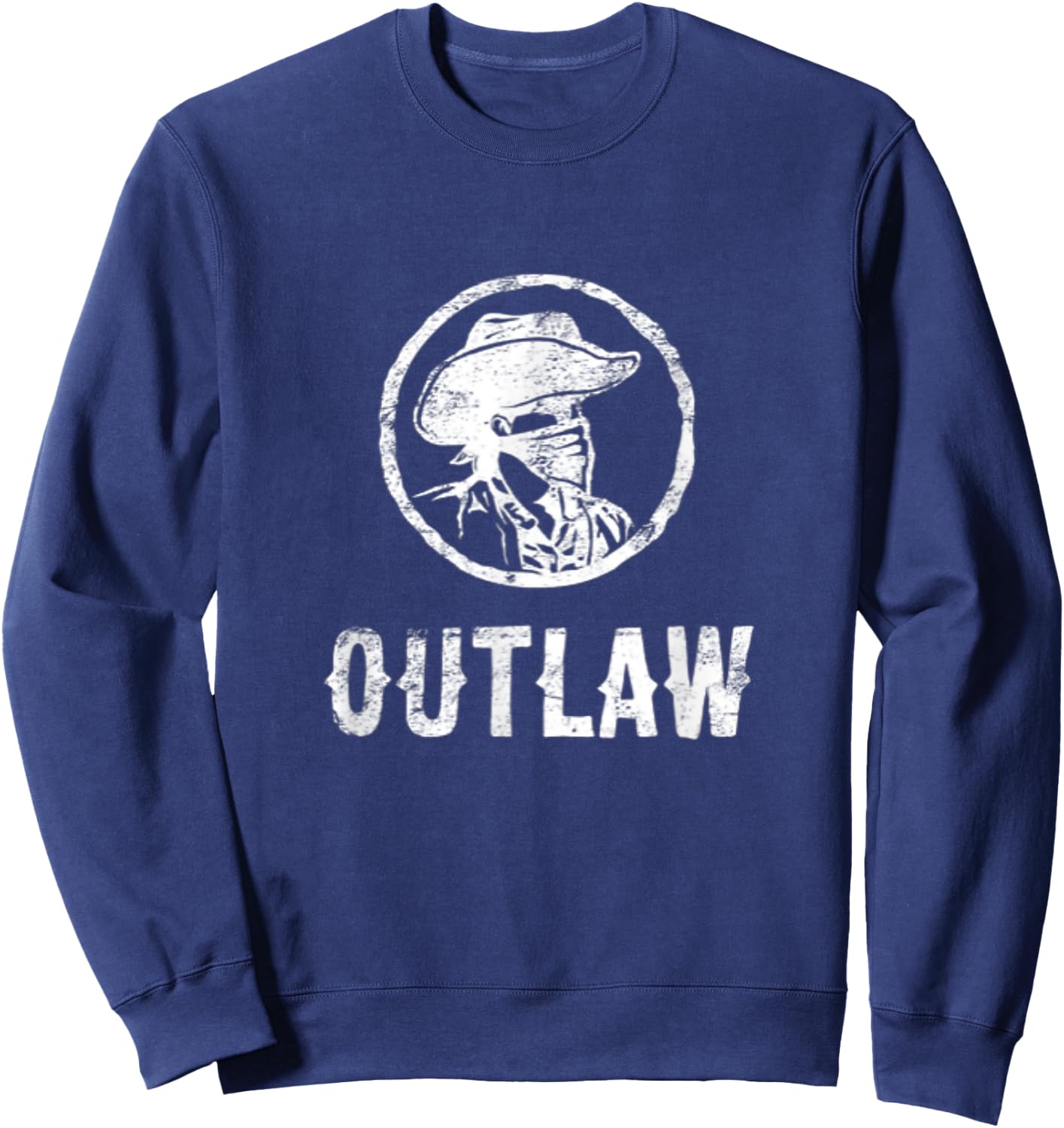 OUTLAW Old West fugitive rebels Renegades Western Style Sweatshirt - Sweatshirt | Navy