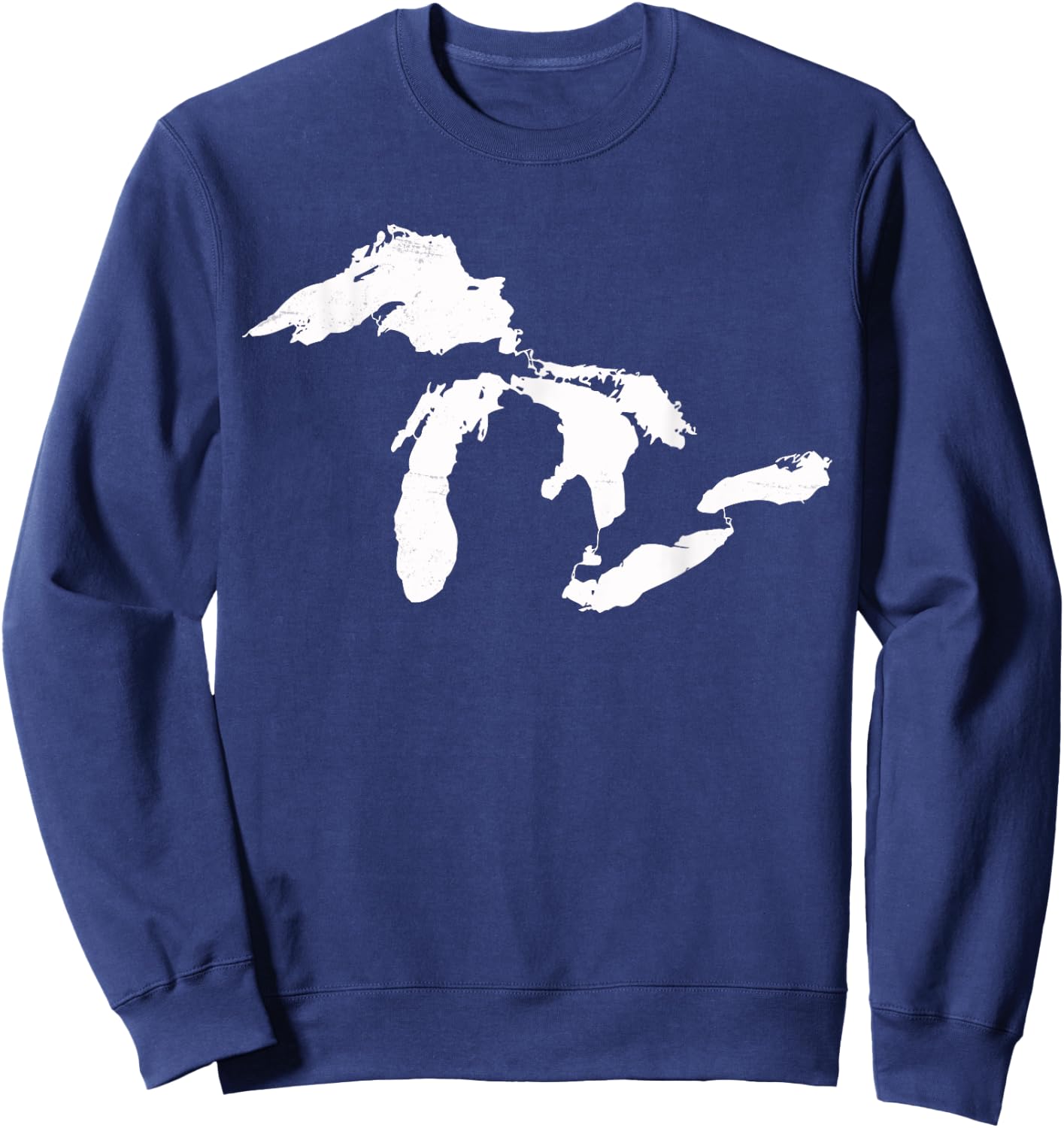 Michigan Map Great Lakes Midwest Mitten Vintage Gift Sweatshirt - Sweatshirt | Navy