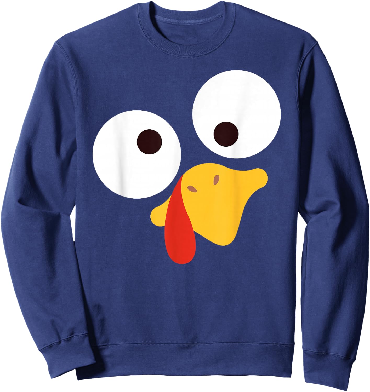 Turkey Face Pilgrim Costume Crazy Funny Sweatshirt - Sweatshirt | Navy